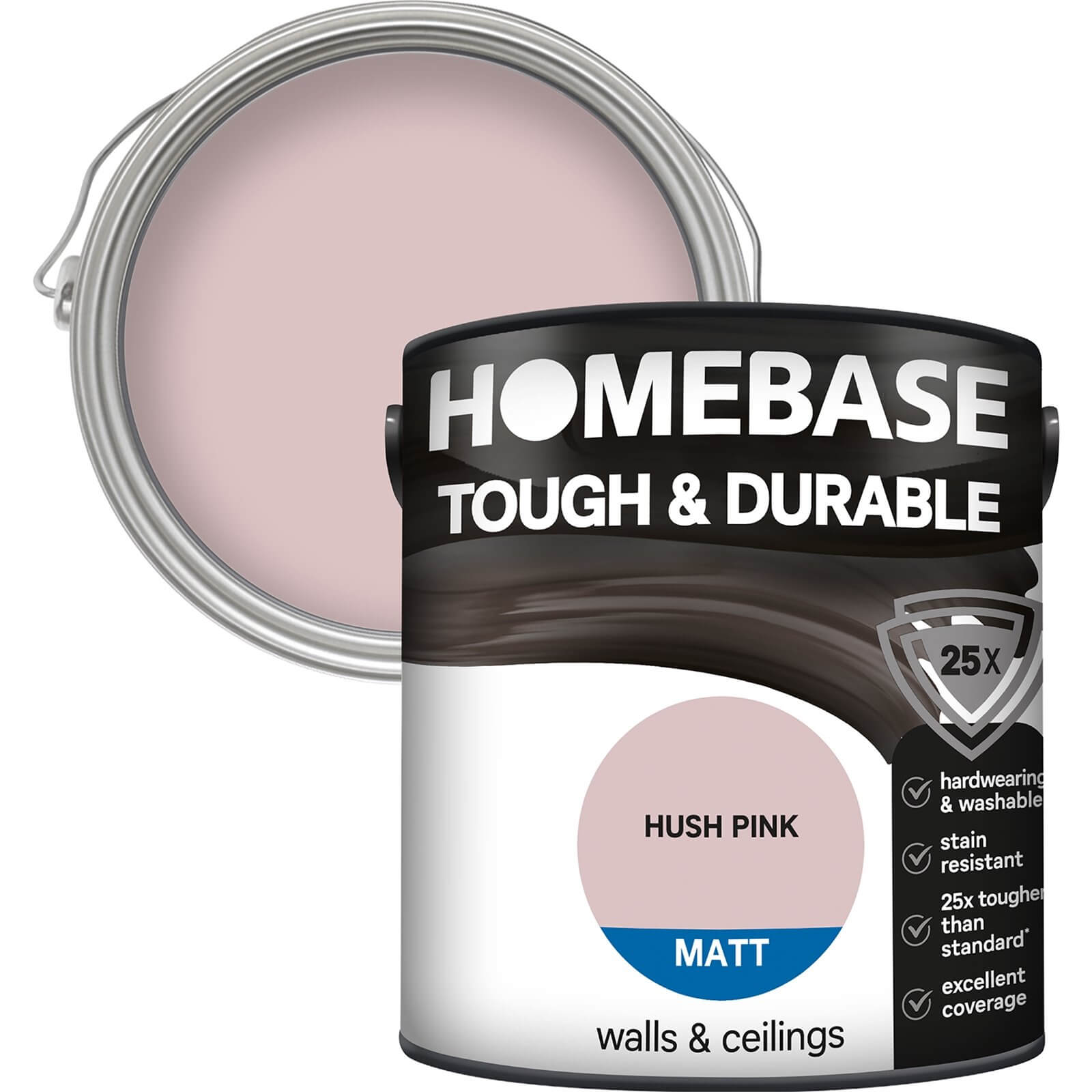 Homebase Tough & Durable Matt Paint Hush Pink - 2.5L