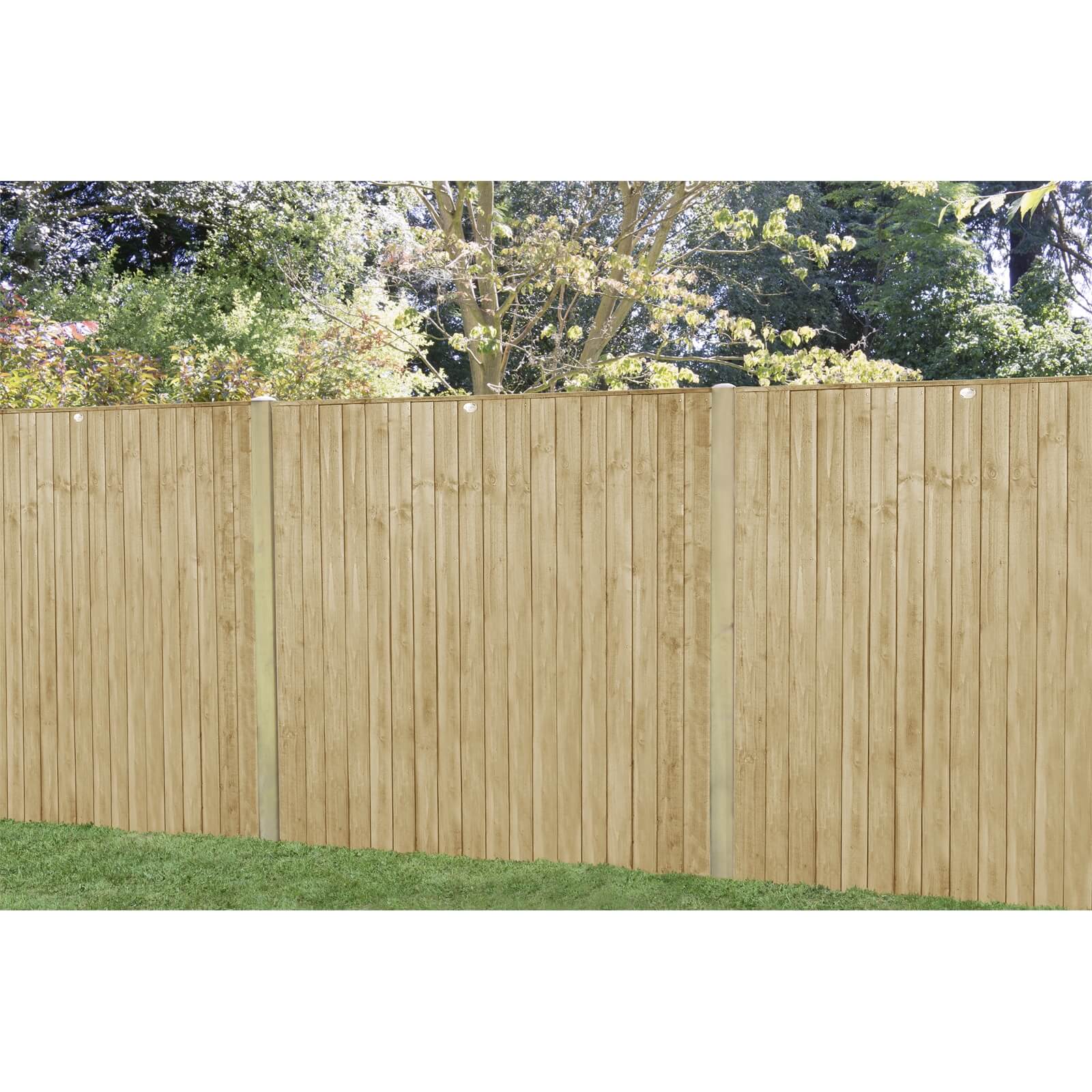 6ft x 5ft (1.83m x 1.54m) Pressure Treated Featheredge Fence Panel - Pack of 4