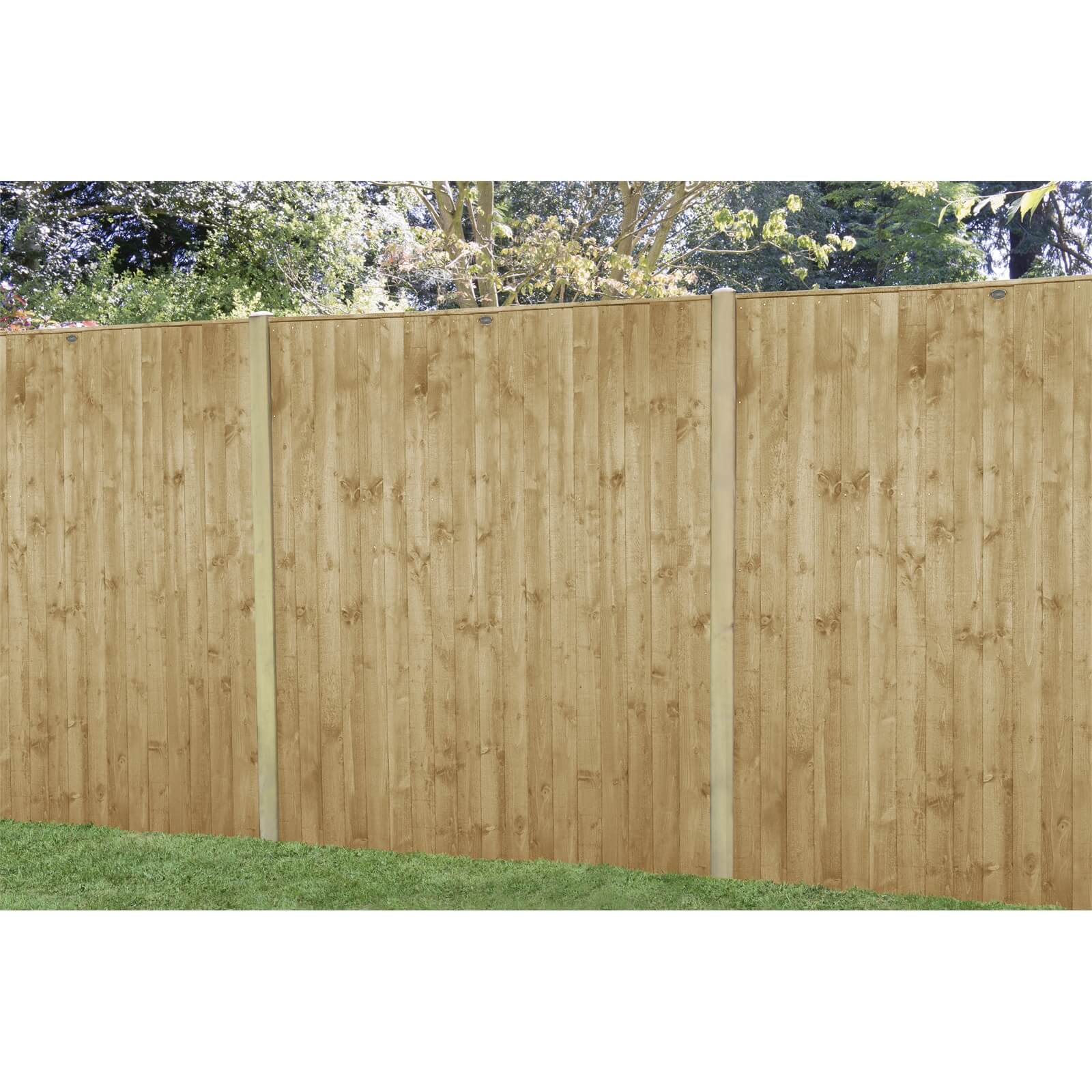 6ft x 6ft (1.83m x 1.85m) Pressure Treated Featheredge Fence Panel - Pack of 5