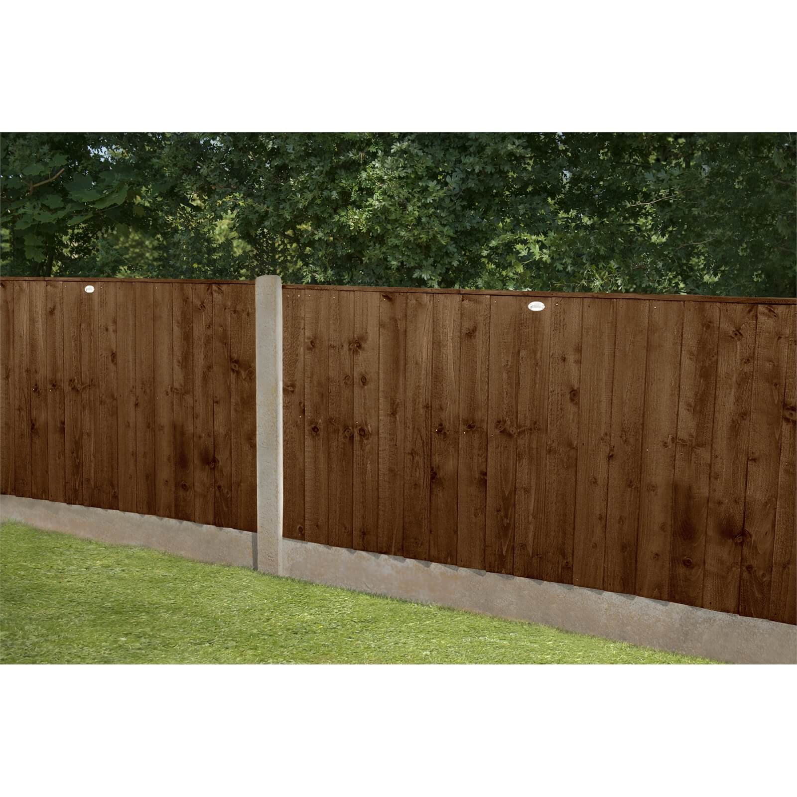 6ft x 3ft (1.83m x 0.93m) Pressure Treated Featheredge Fence Panel (Dark Brown) - Pack of 5