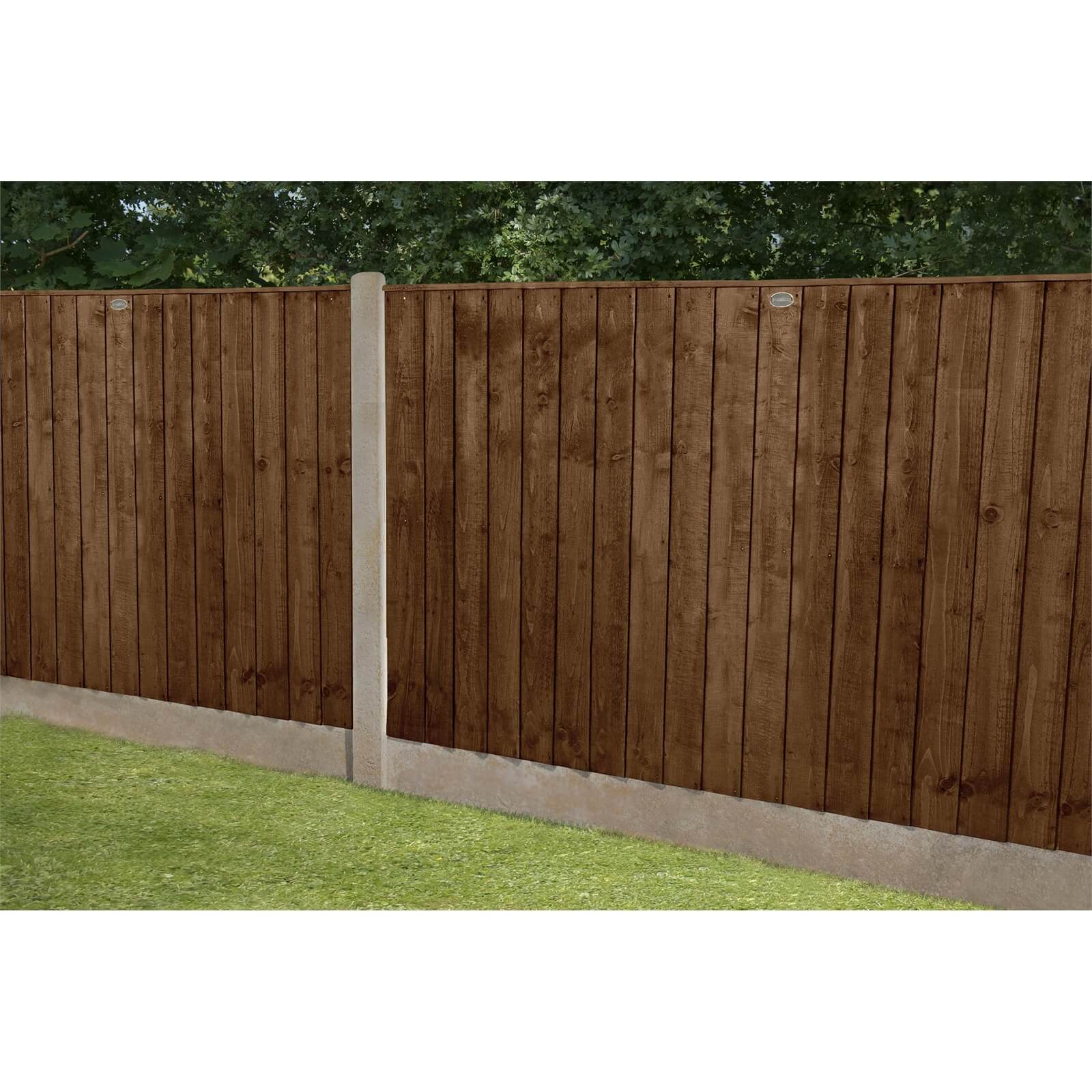6ft x 4ft (1.83m x 1.23m) Pressure Treated Featheredge Fence Panel (Dark Brown) - Pack of 4