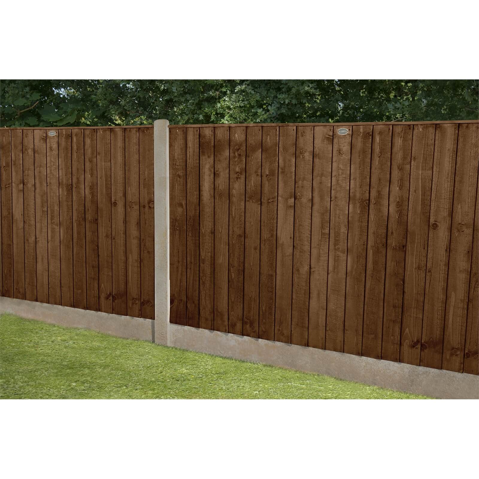 6ft x 4ft (1.83m x 1.23m) Pressure Treated Featheredge Fence Panel (Dark Brown) - Pack of 20
