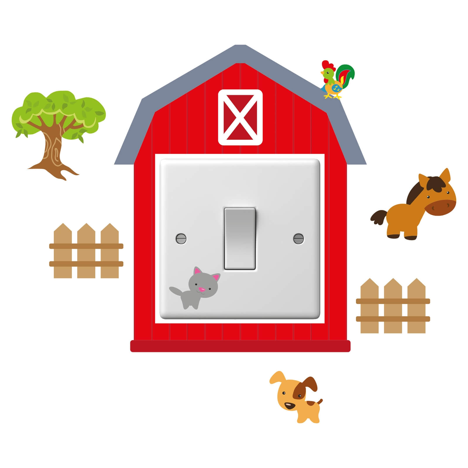 Light Switch Art Stickers - Farm Animals