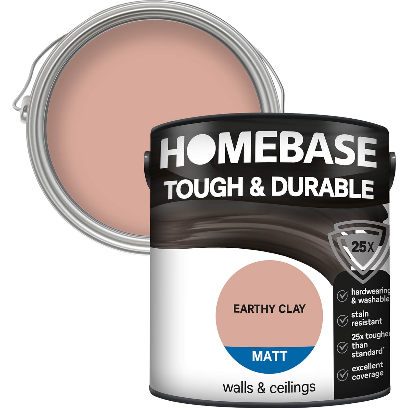 Homebase Tough & Durable Matt Paint Earth Clay - 2.5L