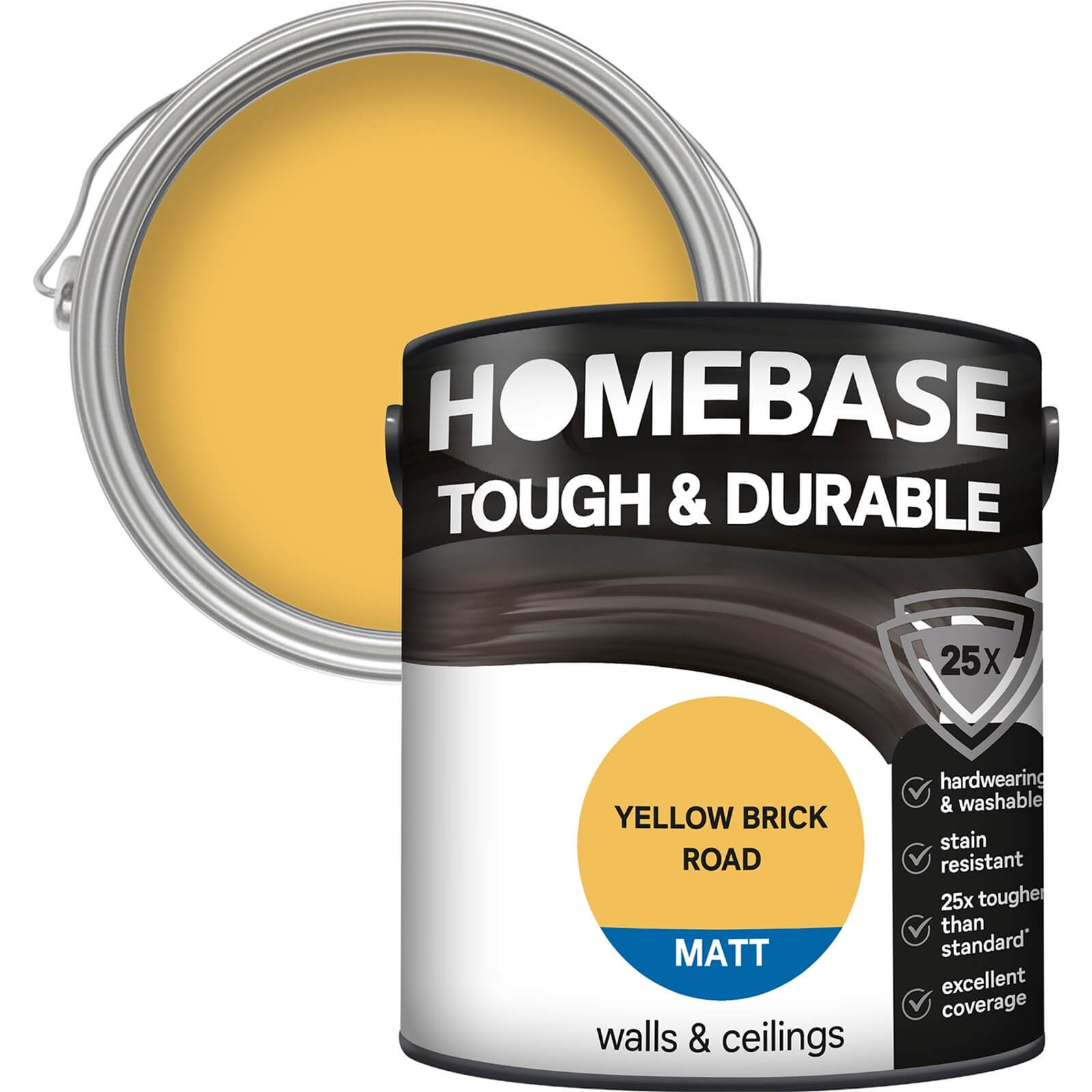 Homebase Tough & Durable Matt Paint Yellow Brick Road - 2.5L