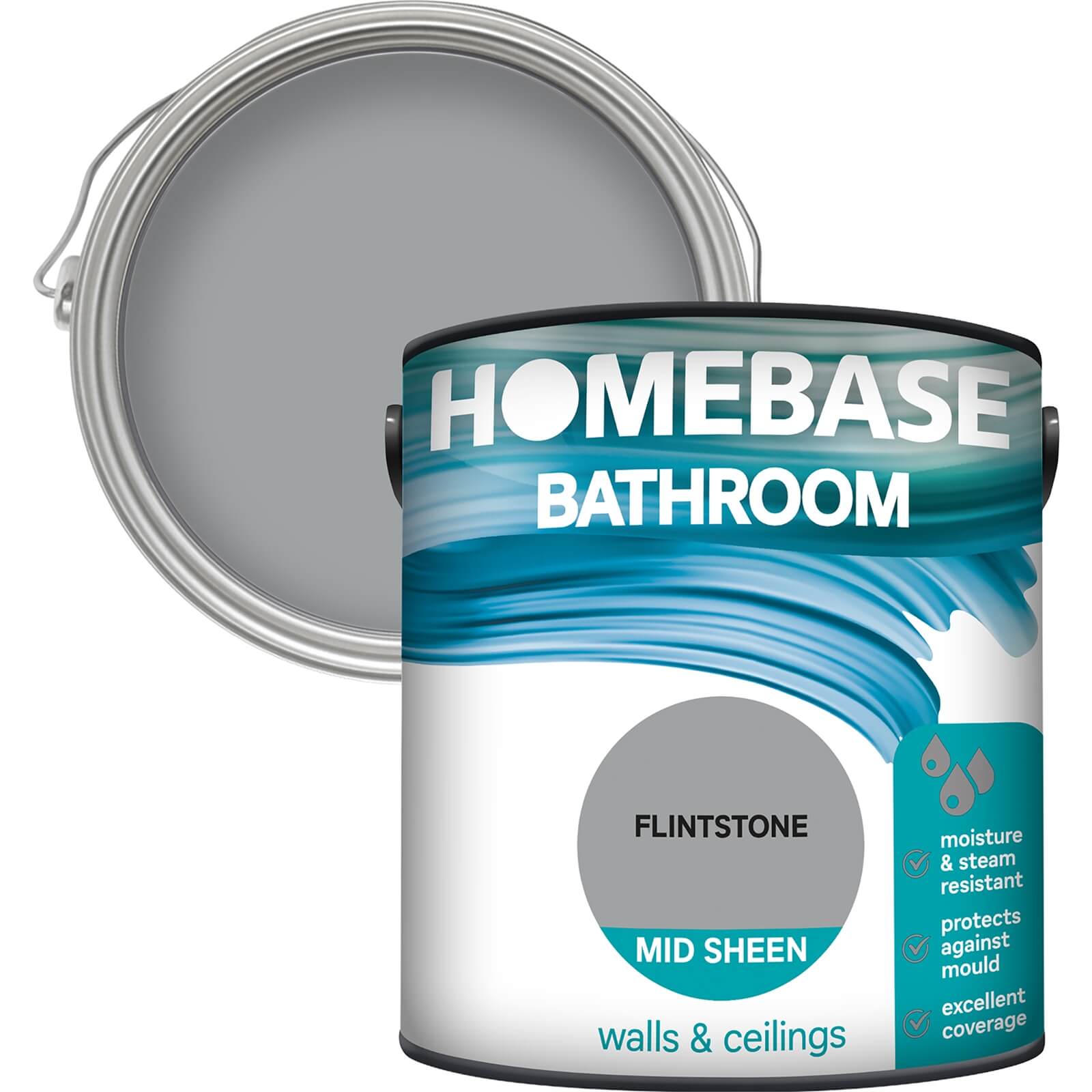 Homebase Bathroom Mid Sheen Paint - Fintstone 2.5L