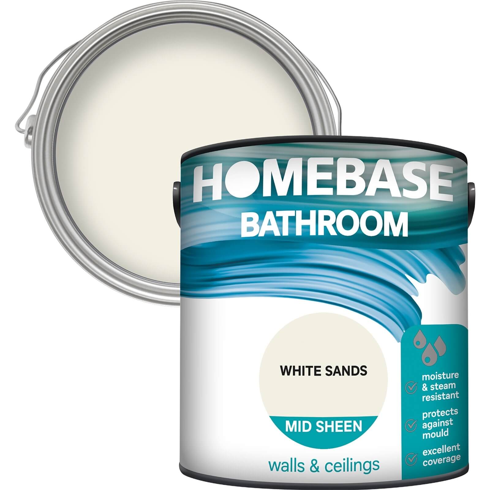 Homebase Bathroom Mid Sheen Paint - White Sands 2.5L