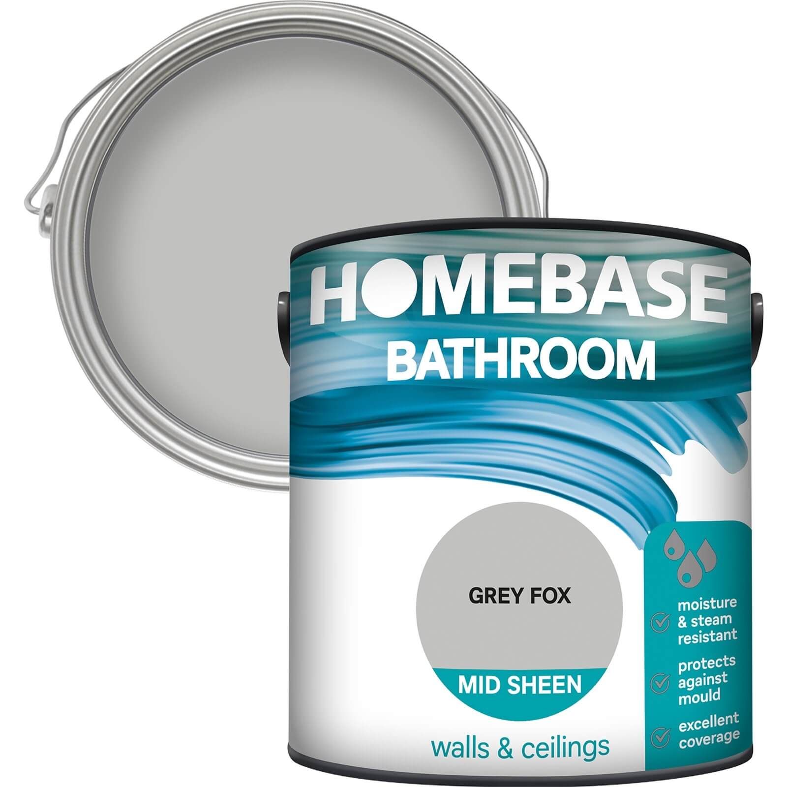 Homebase Bathroom Mid Sheen Paint - Grey Fox 2.5L