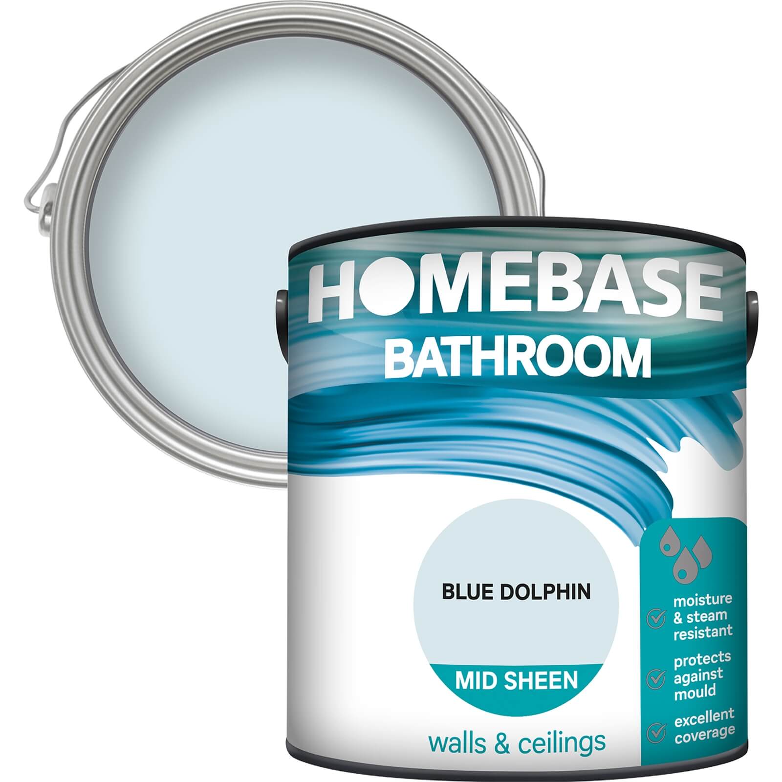 Homebase Bathroom Mid Sheen Paint - Blue Dolphin 2.5L