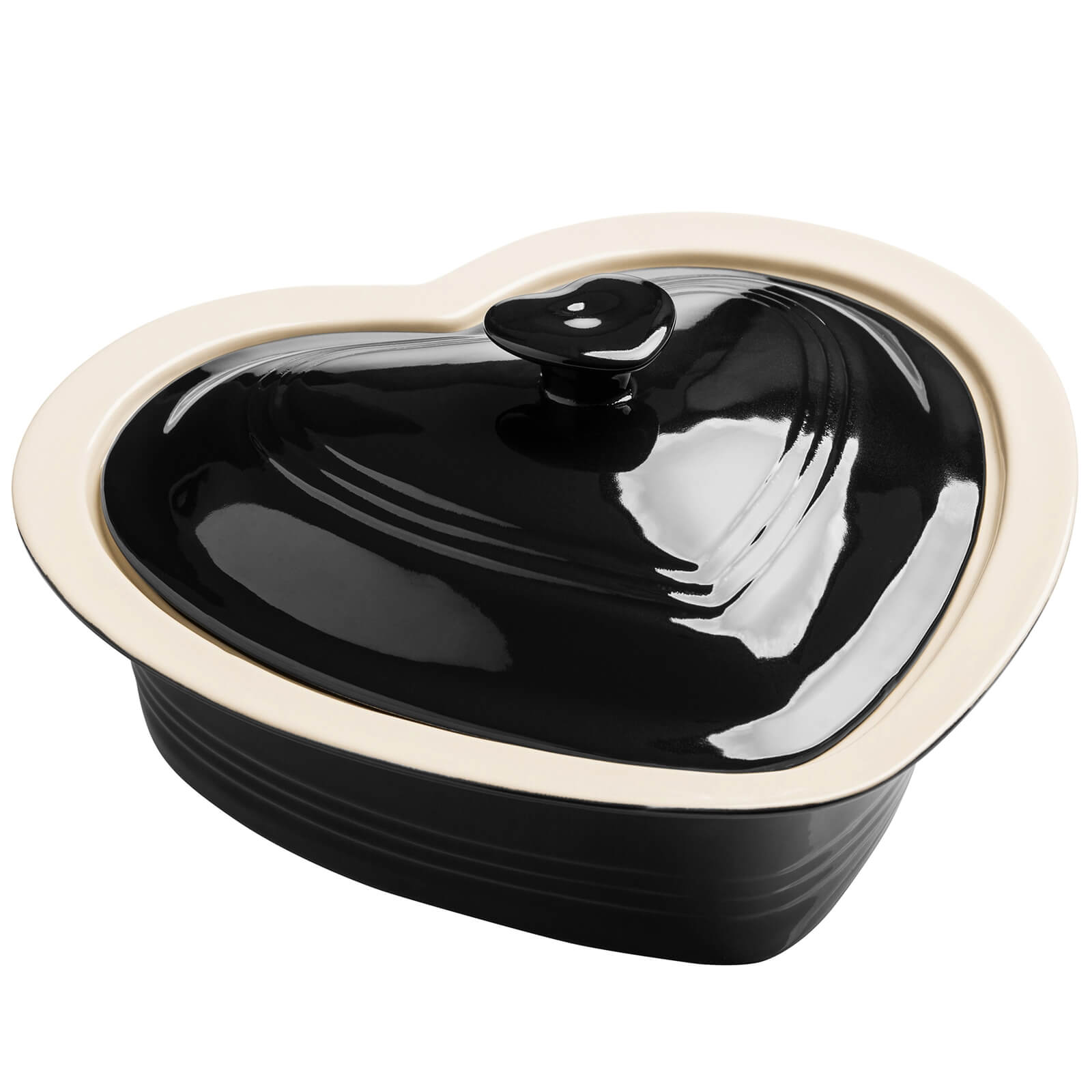 Amour Heart Shape Casserole Dish - Black