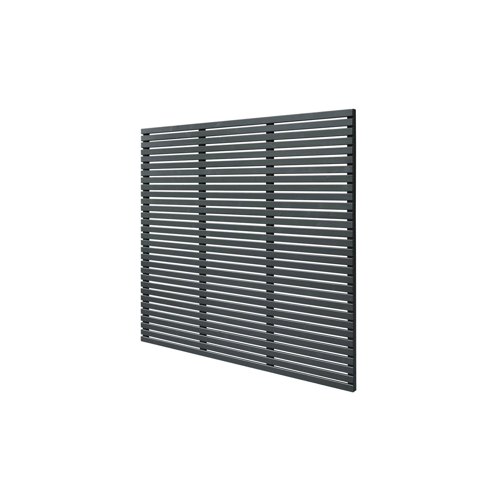 6ft x 6ft (1.8m x 1.8m) Grey Painted Contemporary Slatted Fence Panel - Pack of 3