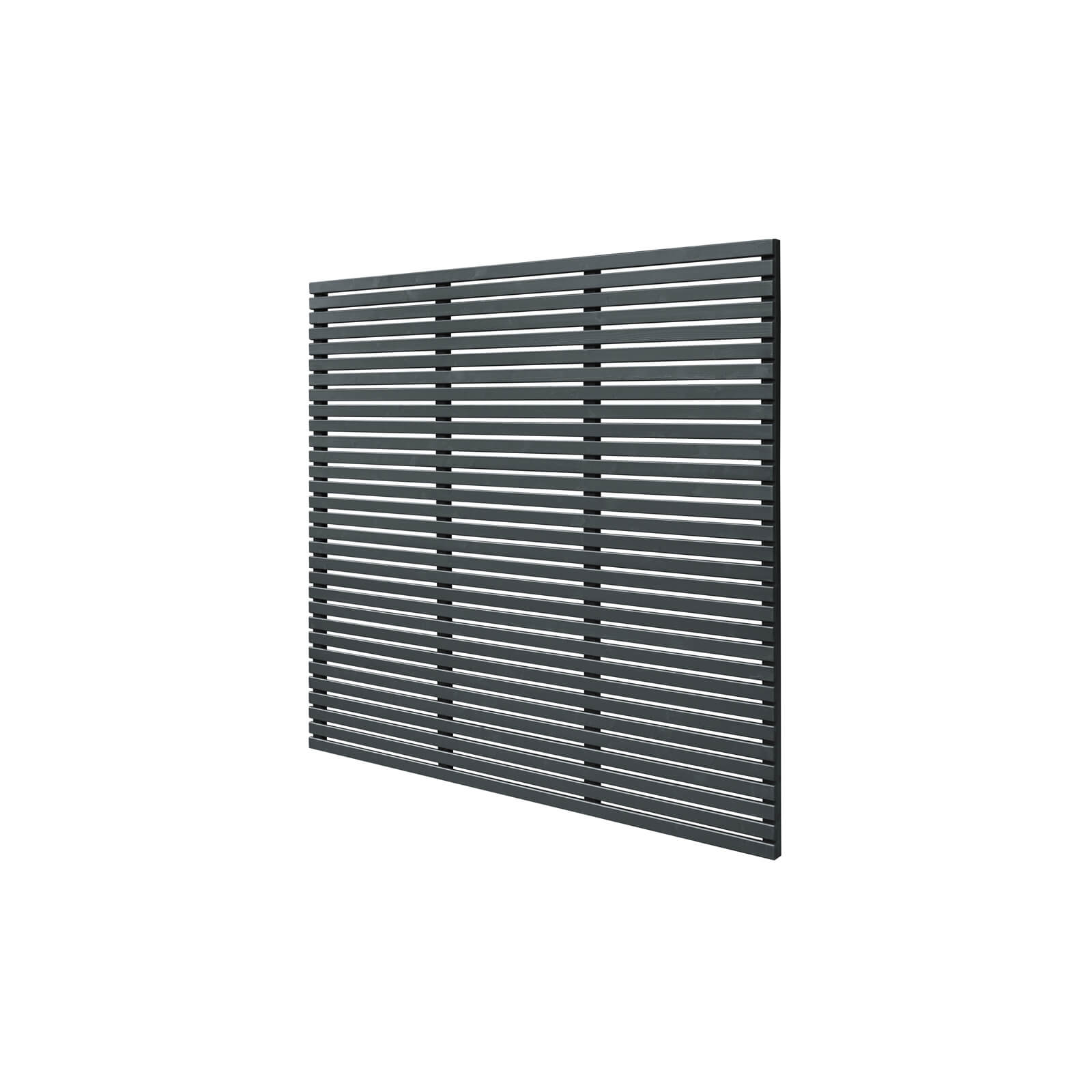 6ft x 6ft (1.8m x 1.8m) Grey Painted Contemporary Slatted Fence Panel - Pack of 5