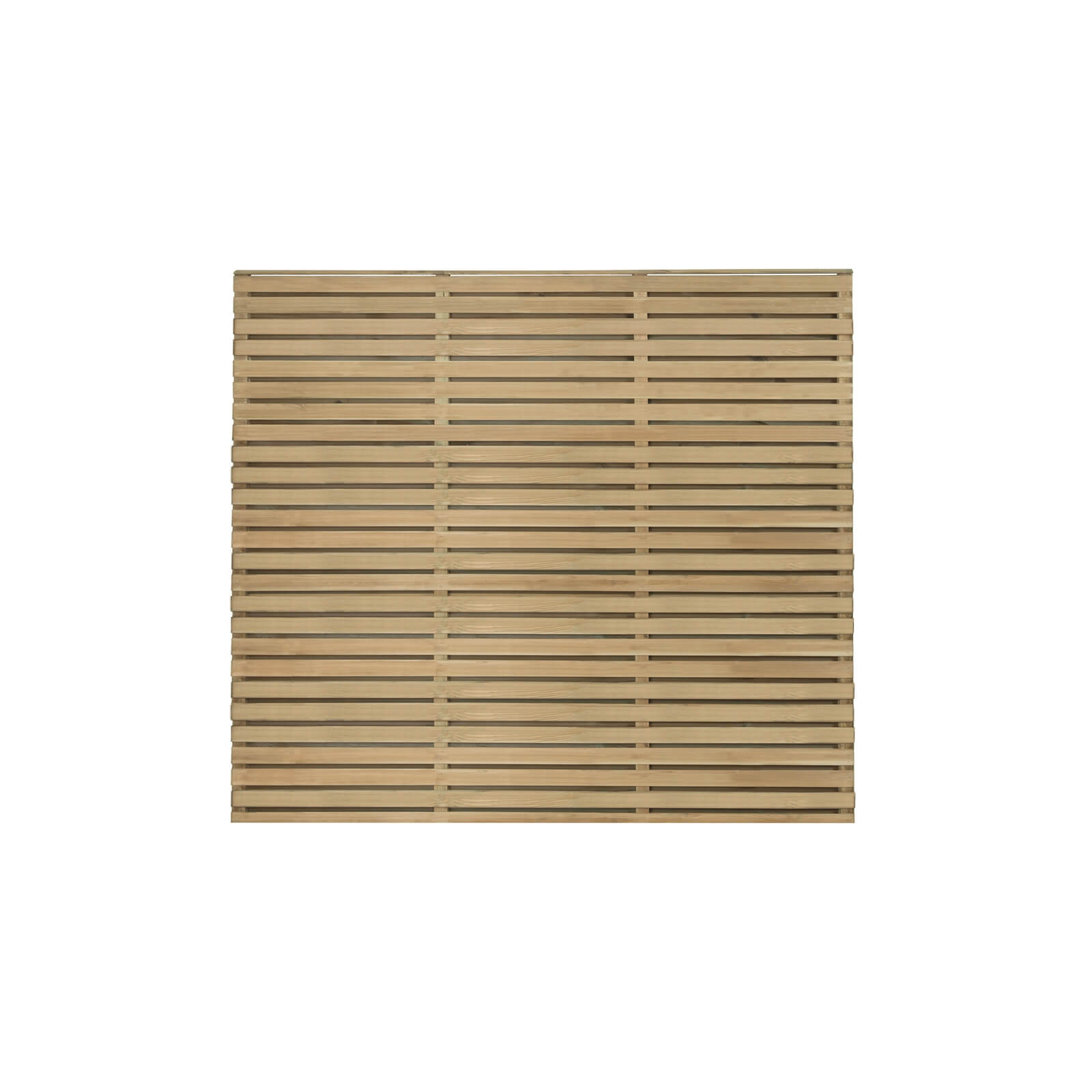 6ft x 5ft (1.8m x 1.5m) Pressure Treated Contemporary Double Slatted Fence Panel - Pack of 5