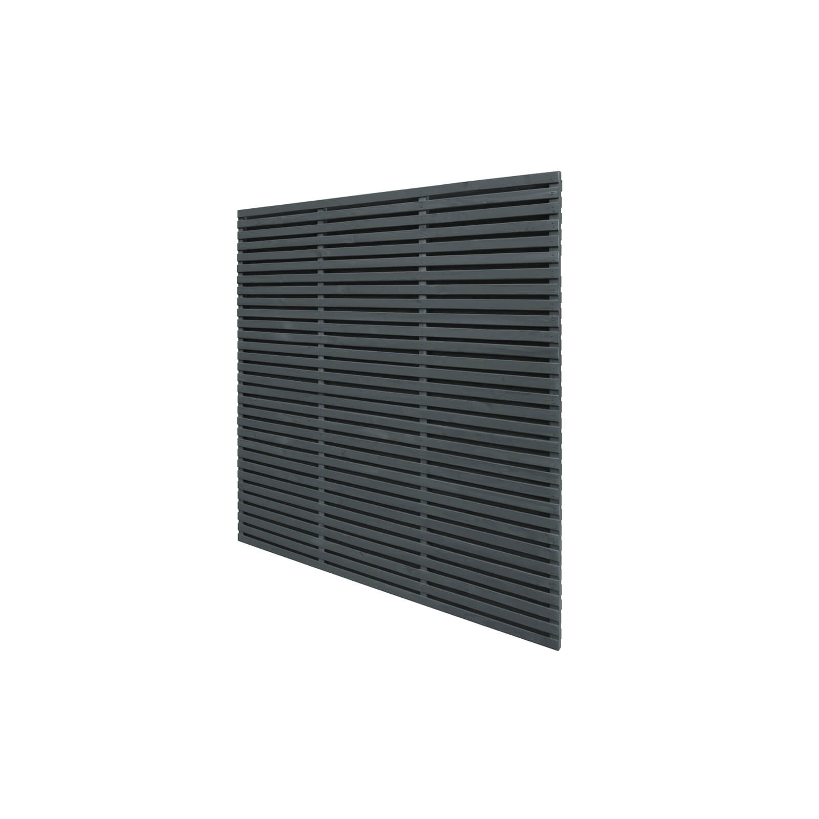 6ft x 6ft (1.8m x 1.8m) Grey Painted Contemporary Double Slatted Fence Panel - Pack of 4