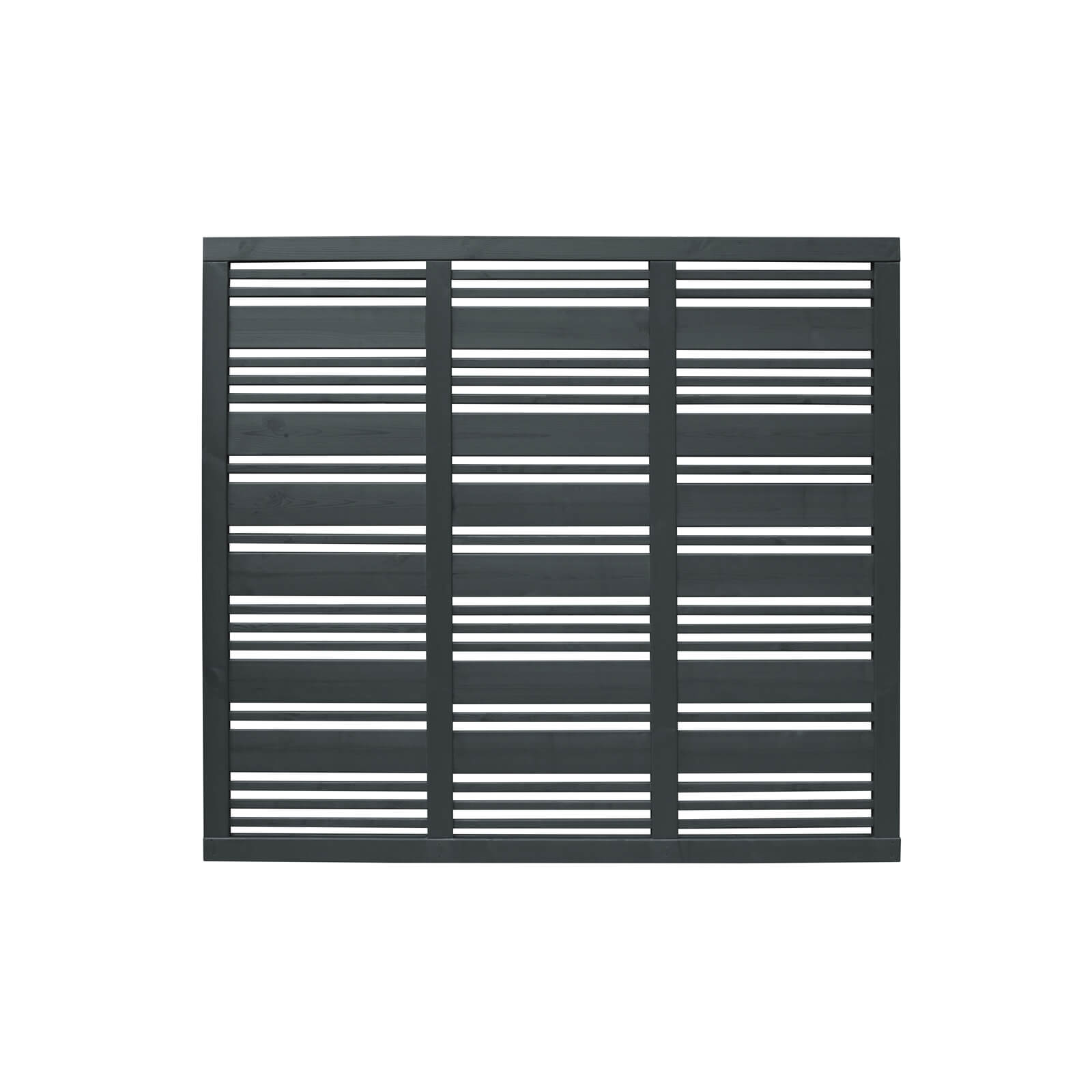 6ft x 6ft (1.8m x 1.8m) Grey Painted Contemporary Mix Slatted Fence Panel - Pack of 3