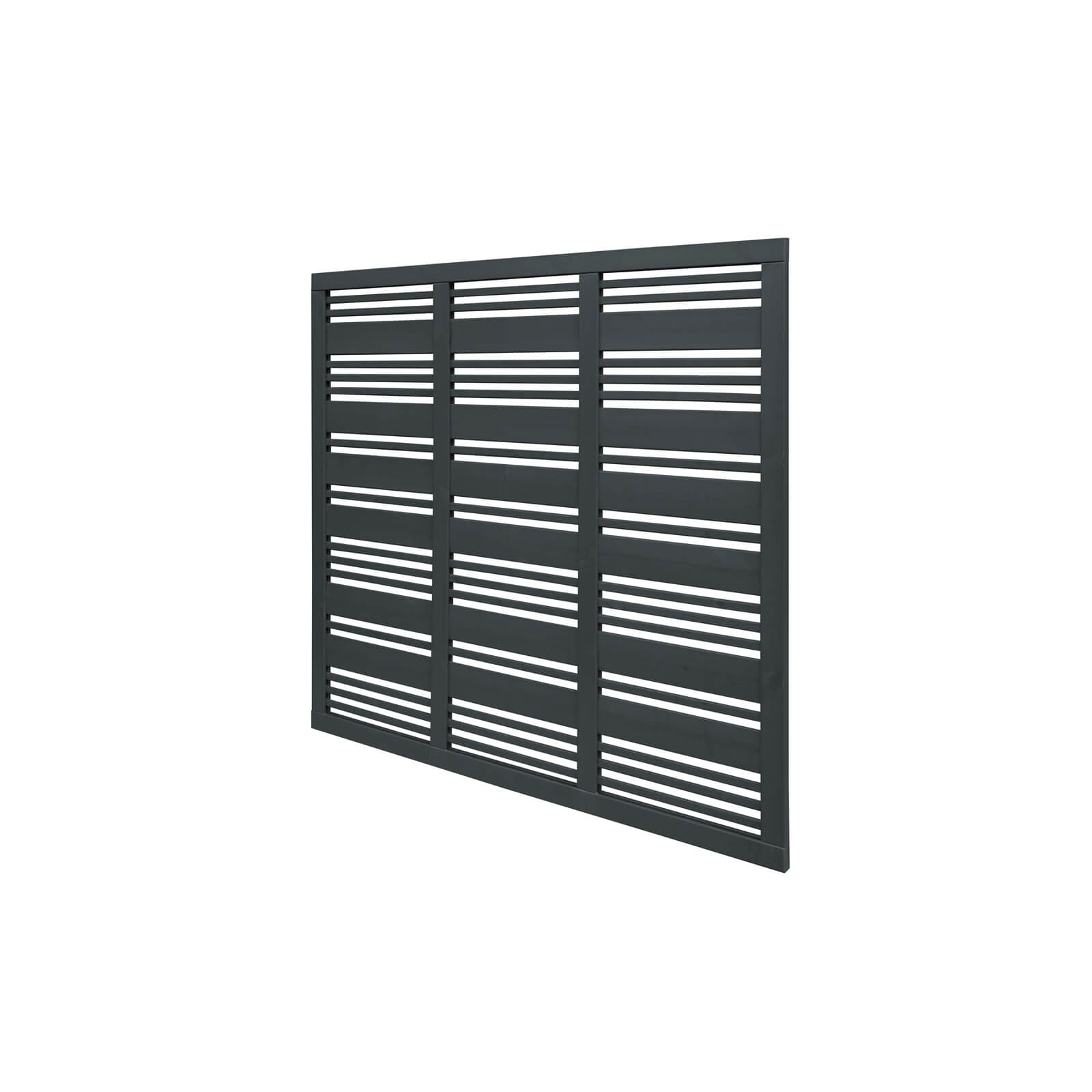 6ft x 6ft (1.8m x 1.8m) Grey Painted Contemporary Mix Slatted Fence Panel - Pack of 4