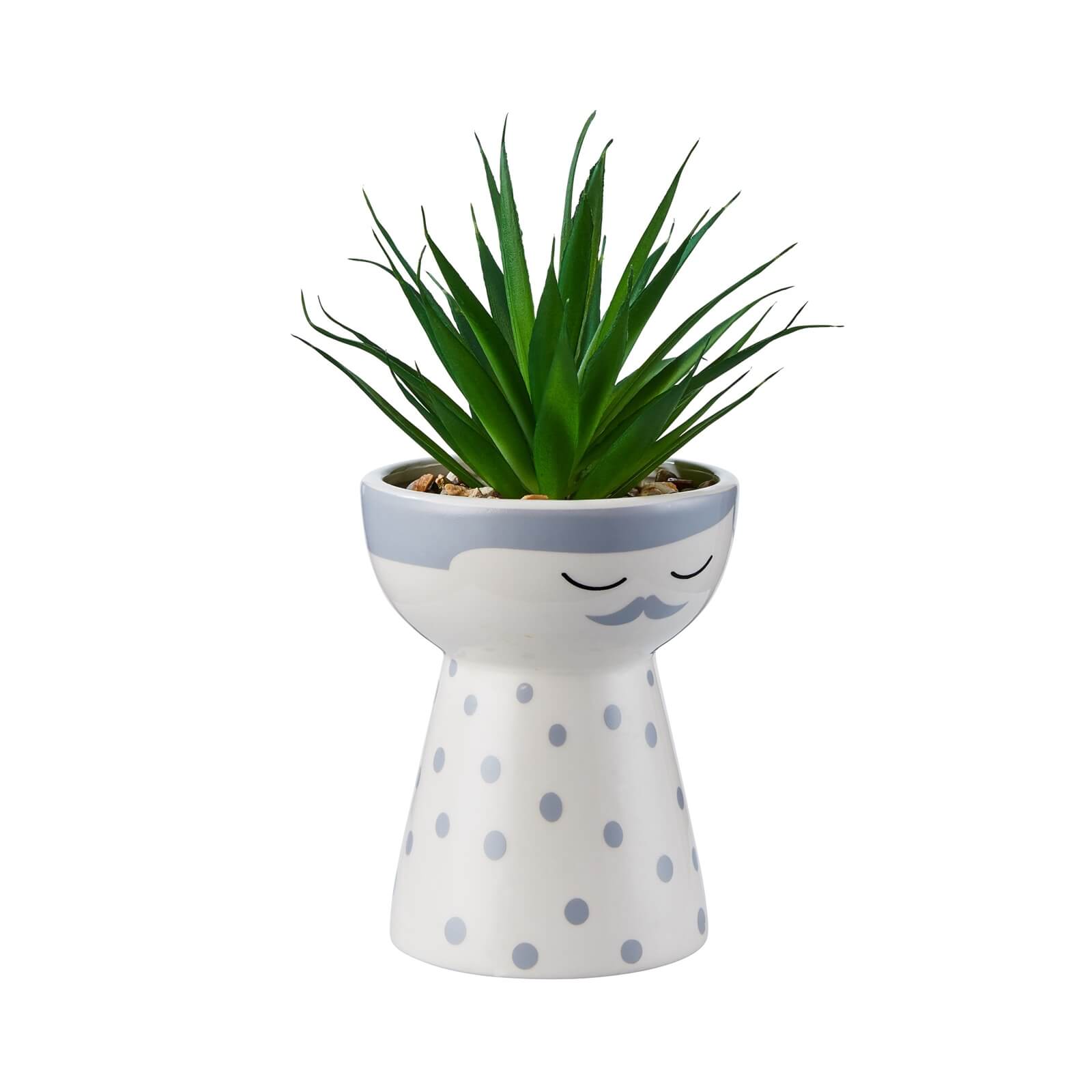 Daddy Planter with Succulent - Grey