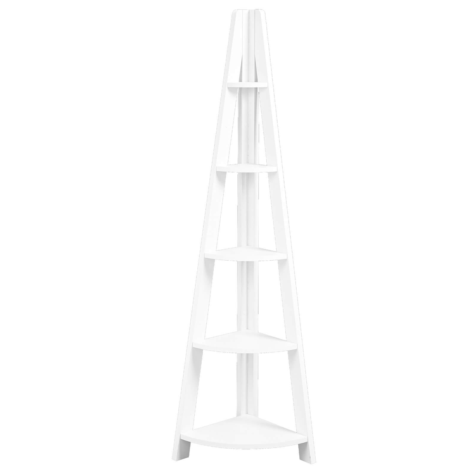 Tiva Corner Ladder Shelving - White