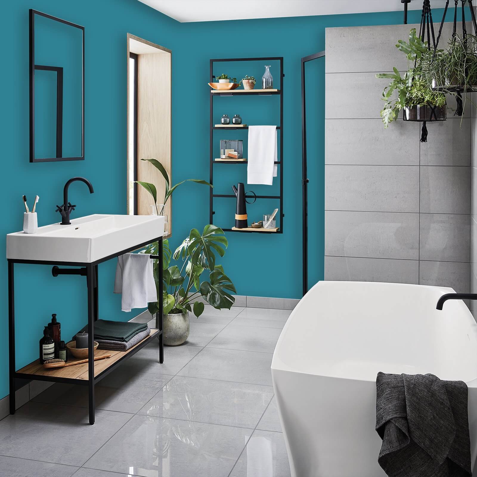 Homebase Bathroom Mid Sheen Paint - Teal 2.5L