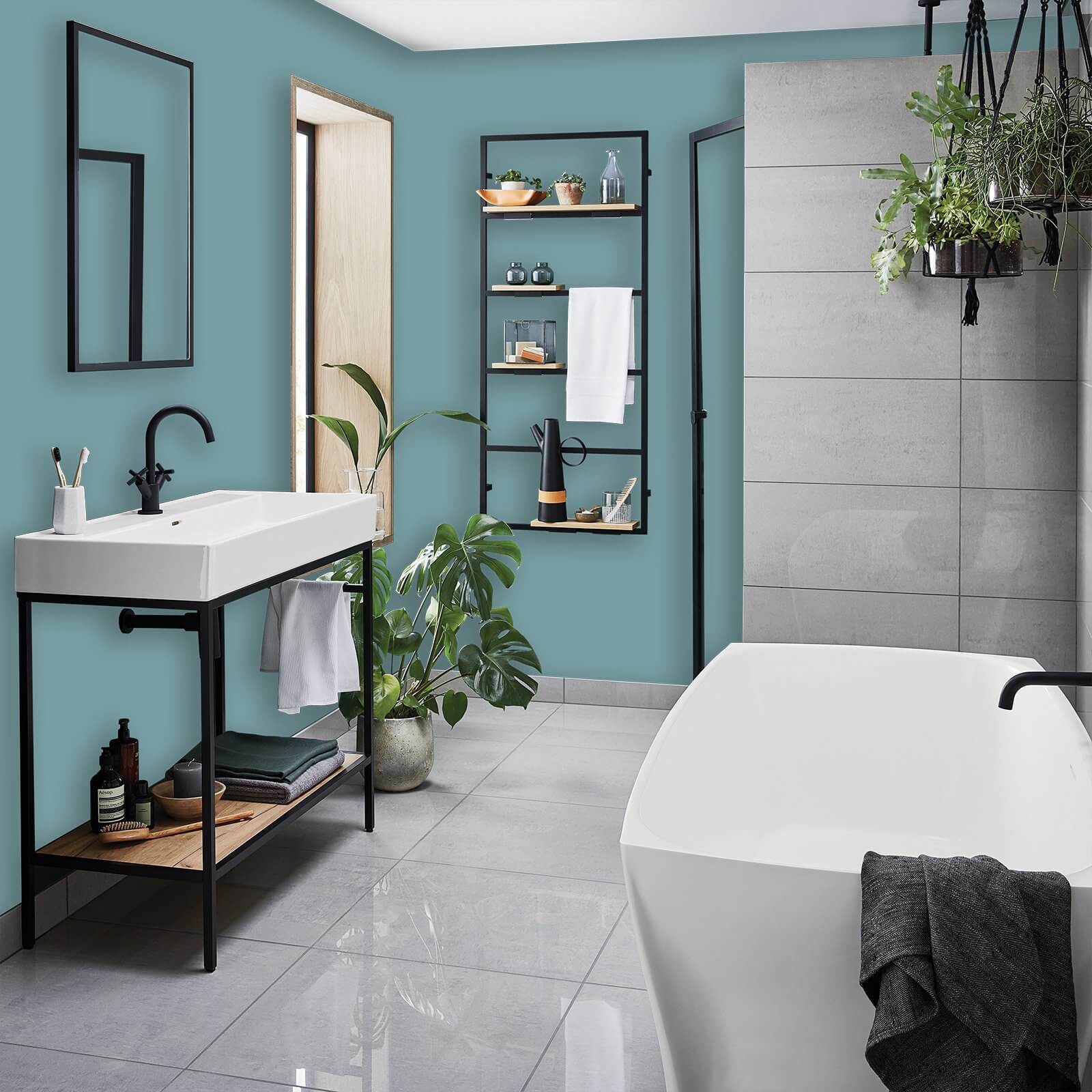 Homebase Bathroom Mid Sheen Paint - Peacock Blue 2.5L