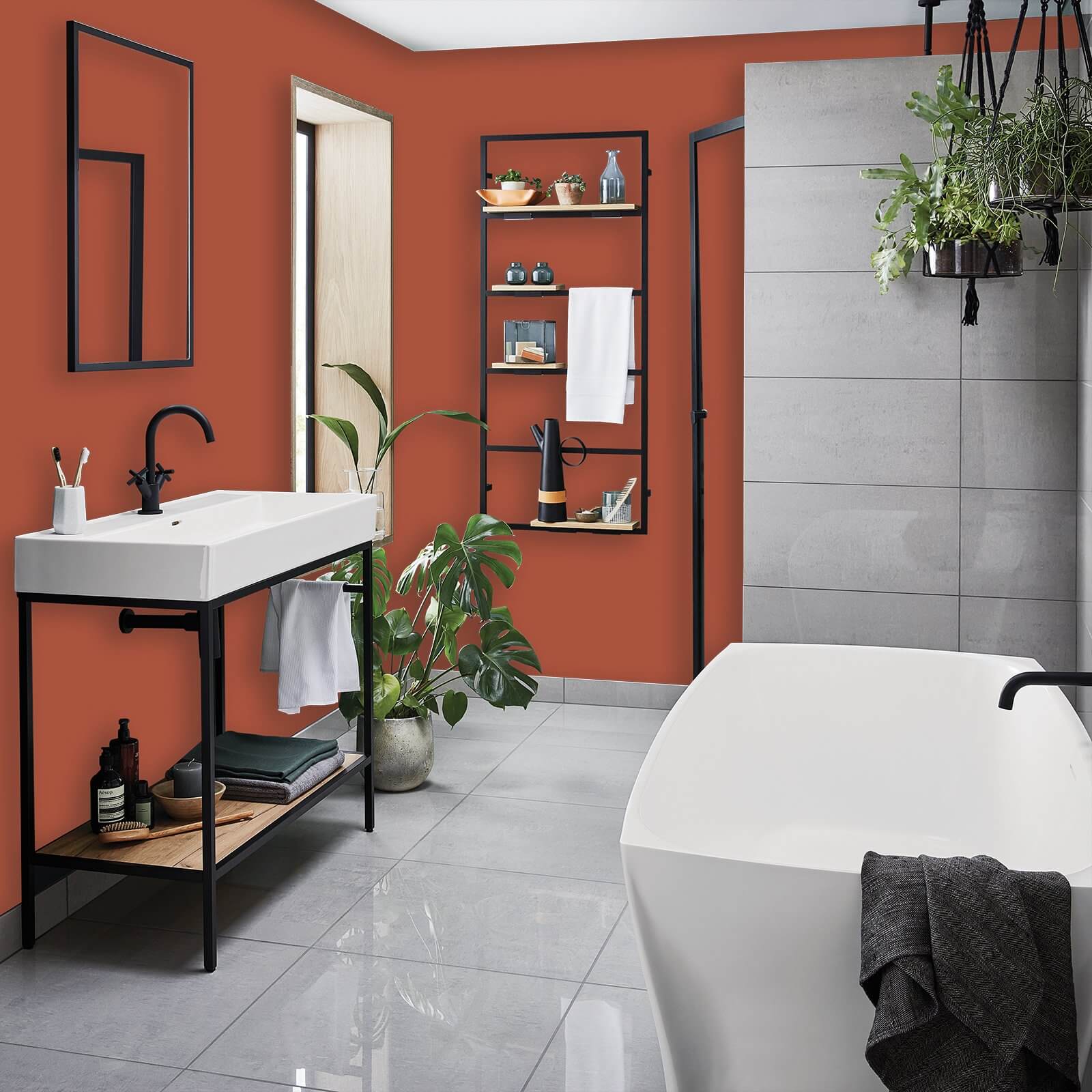 Homebase Bathroom Mid Sheen Paint - Orange Glow 2.5L