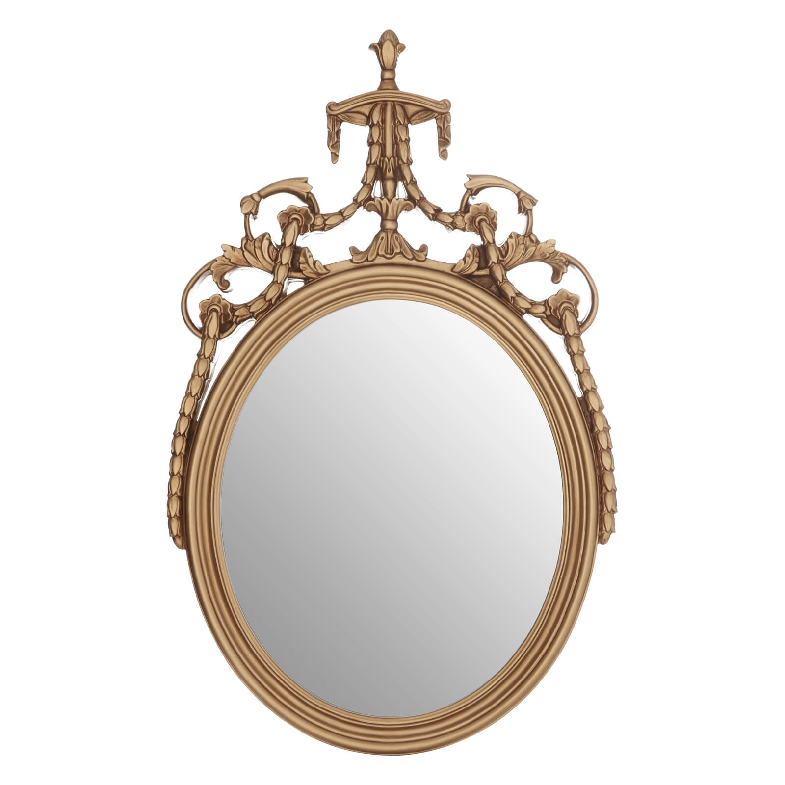 Oval Acanthus Leaf Wall Mirror - Gold