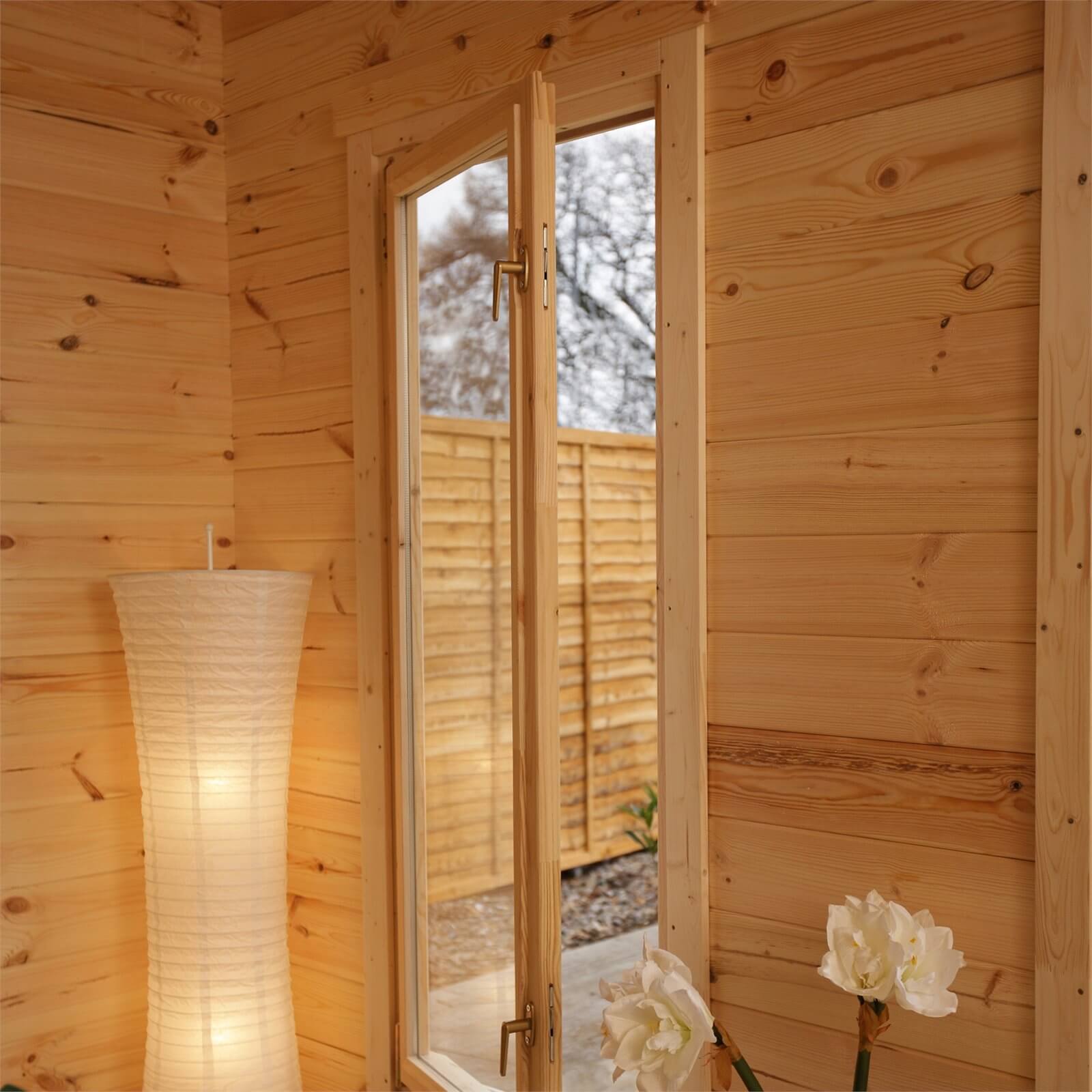 Forest Mendip 5.0m x 4.0m Log Cabin Double Glazed, 24kg Polyester Felt, No Underlay