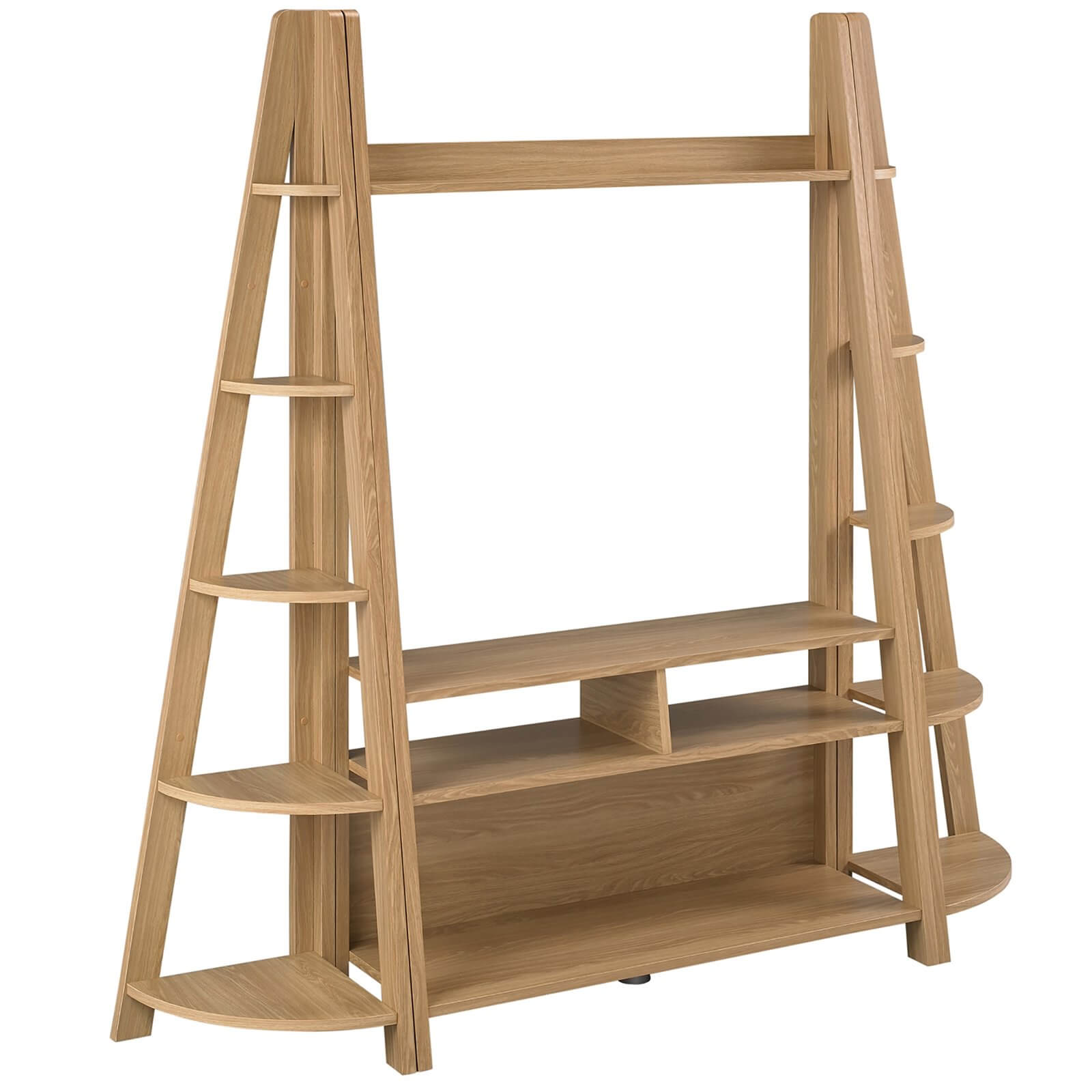Tiva Corner Ladder Shelving - Oak