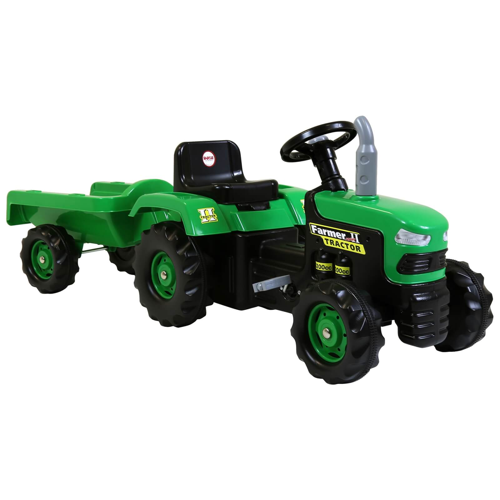 Dolu Ride On Tractor With Trailer Green
