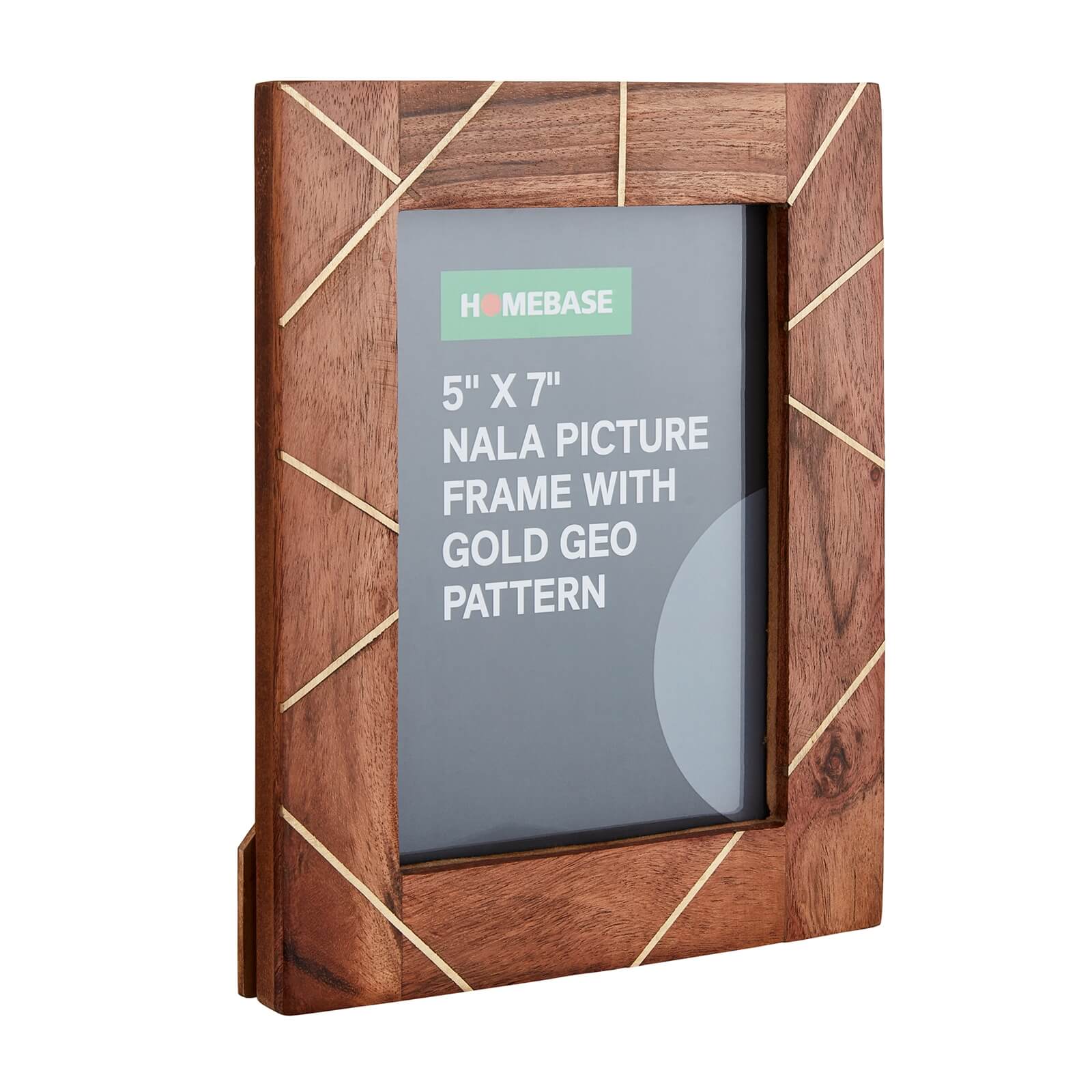 Nala Wooden Photo Frame with Gold Geo Pattern