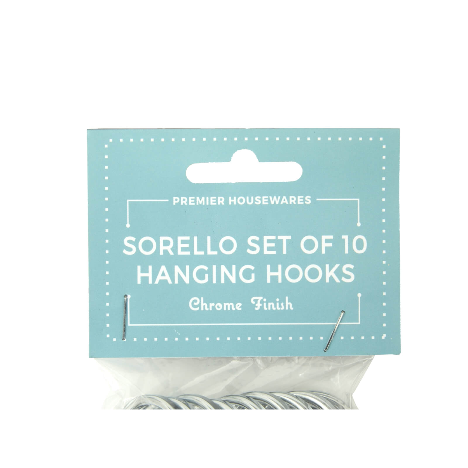 Sorello Chrome Hanging Hooks - Set of 10