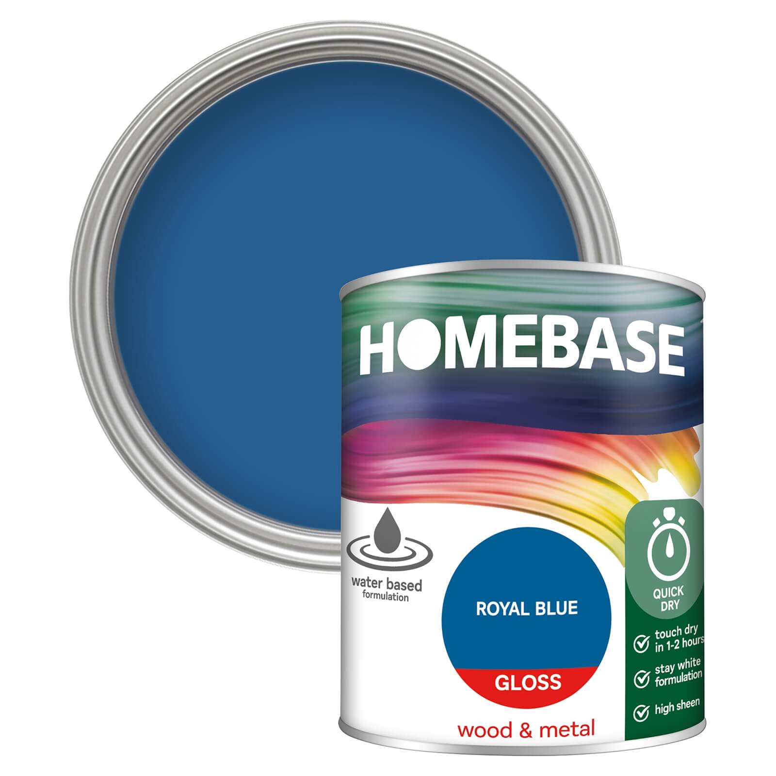 Homebase Interior Quick Dry Gloss Paint Royal Blue - 750ml