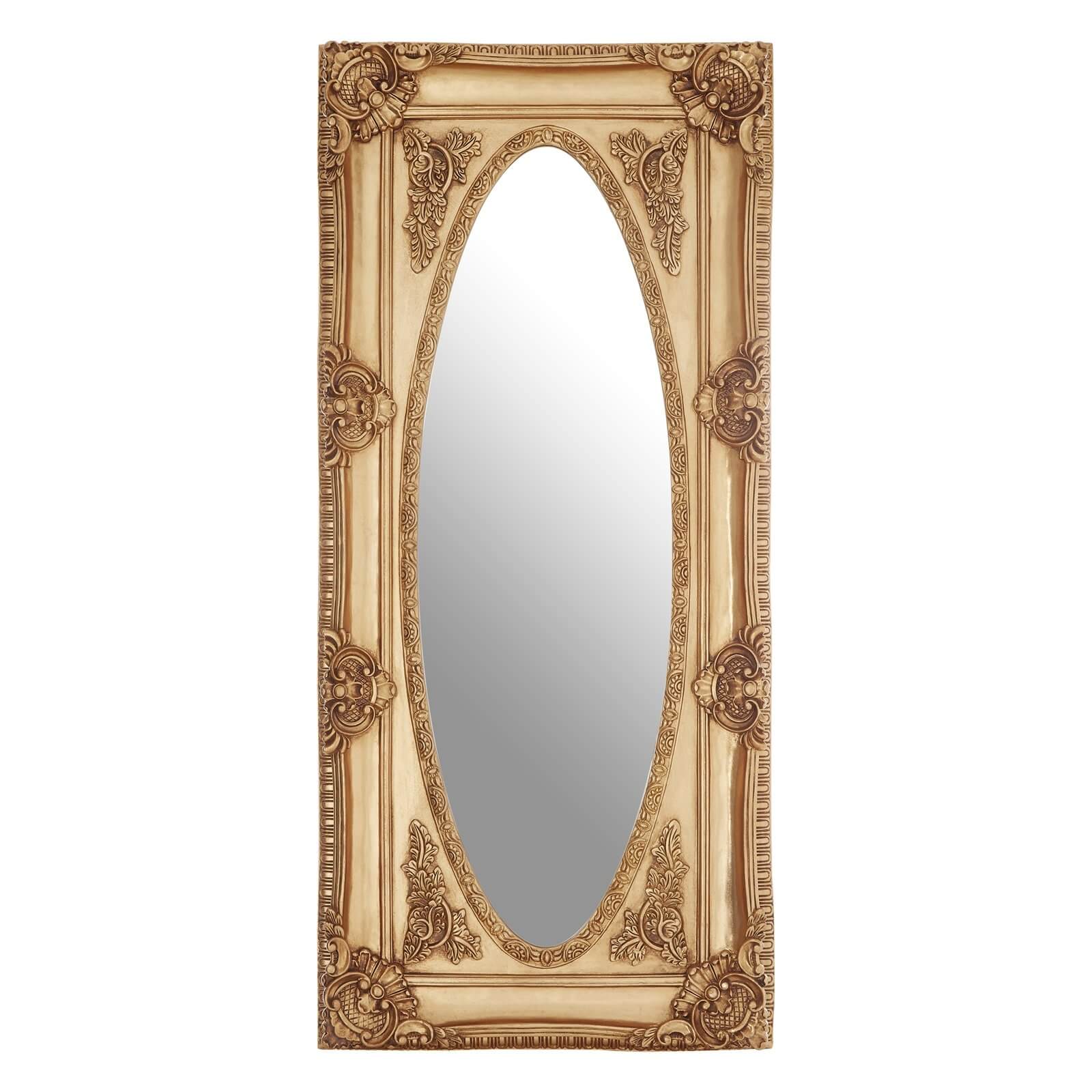 Cassis Oval Border Wall Mirror - Gold
