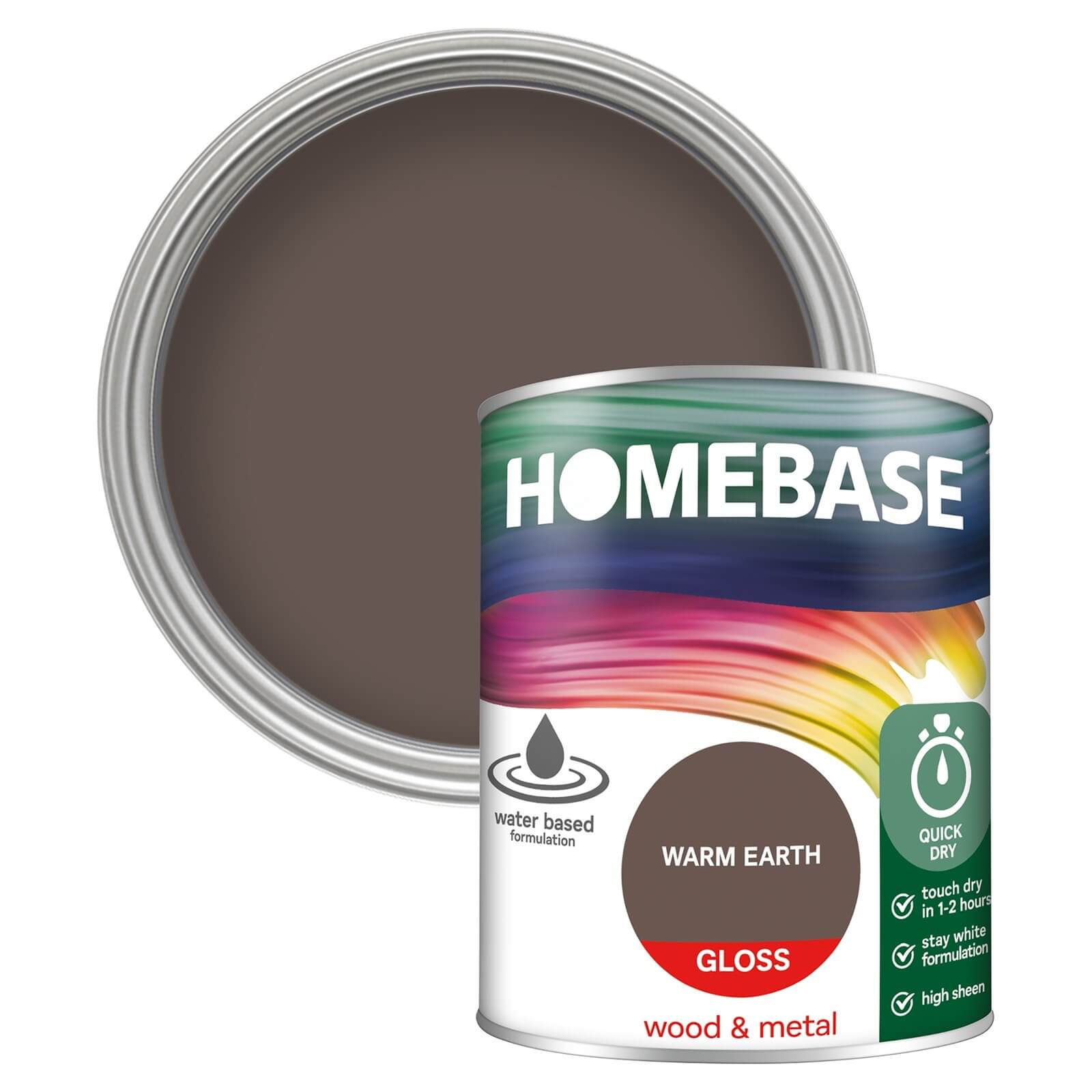 Homebase Interior Quick Dry Gloss Paint Warm Earth - 750ml