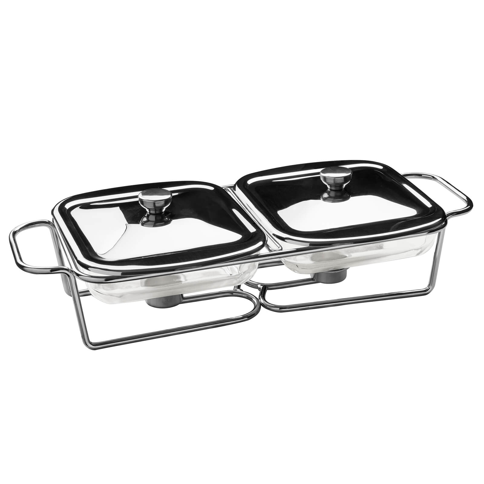 Glass Dish Twin Food Warmer - 1L