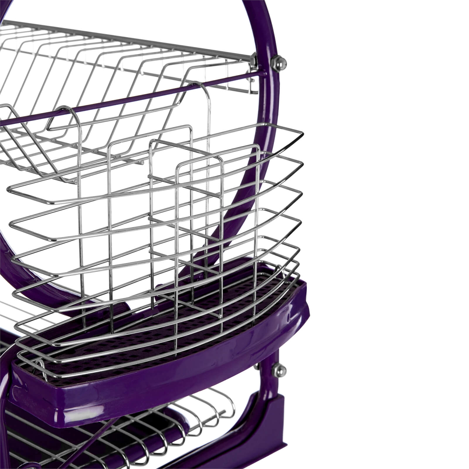 2 Tier Dish Drainer - Purple Enamel Frame