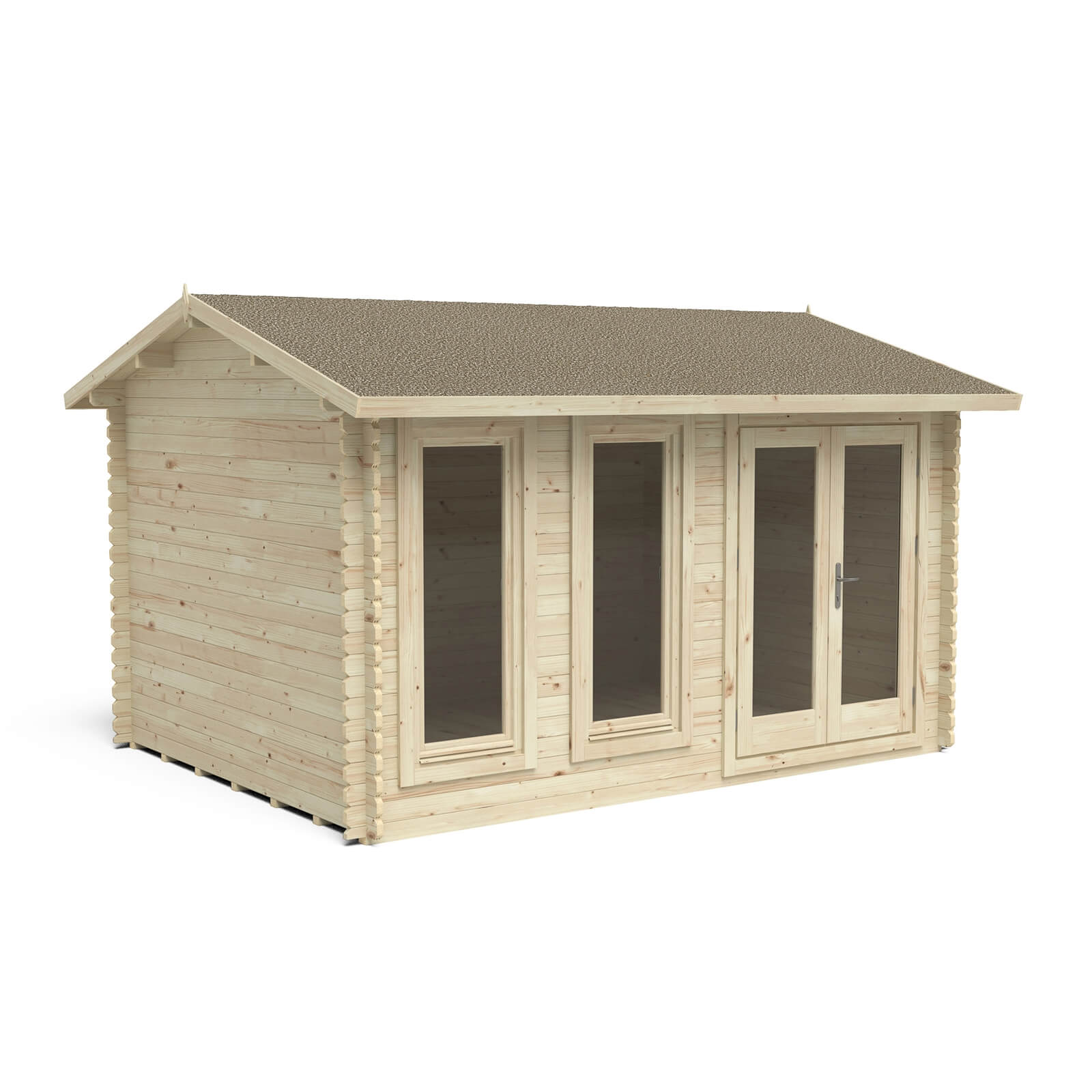 Forest Chiltern 4.0m x 3.0m Log Cabin Single Glazed 24kg Felt, Plus Underlay - Installation Included