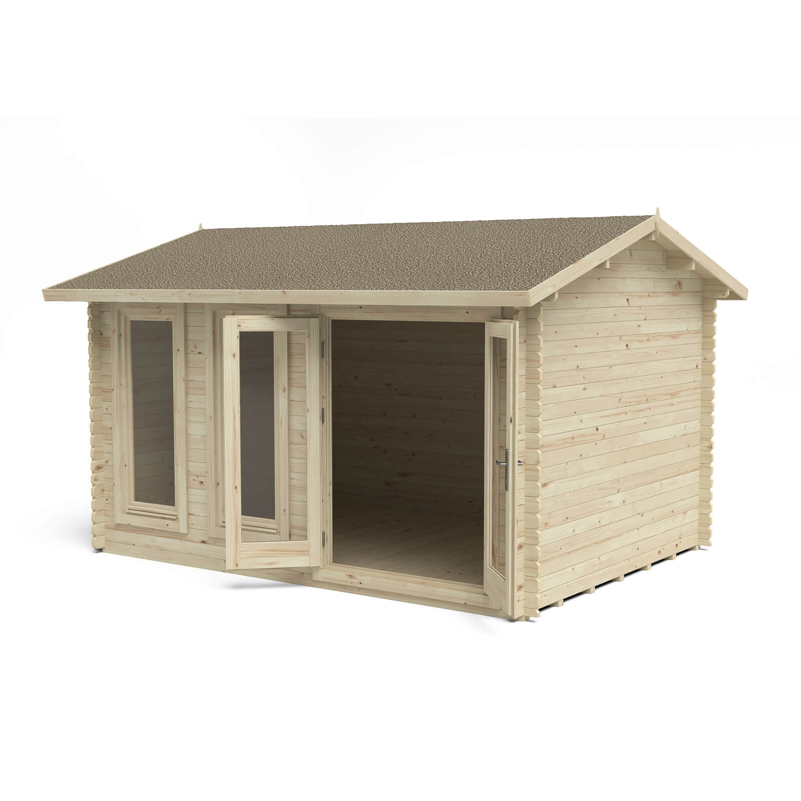 Chiltern 4m x 3m Log Cabin Single Glazed 24kg Felt, No Underlay - Installation Included