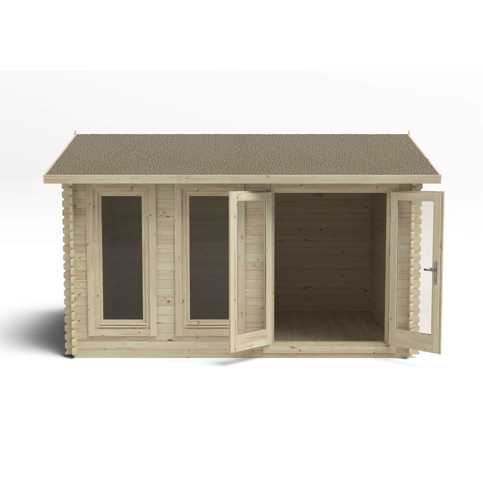 Forest Chiltern 4.0m x 3.0m Log Cabin Single Glazed with Felt Shingles and Underlay - Installation Included