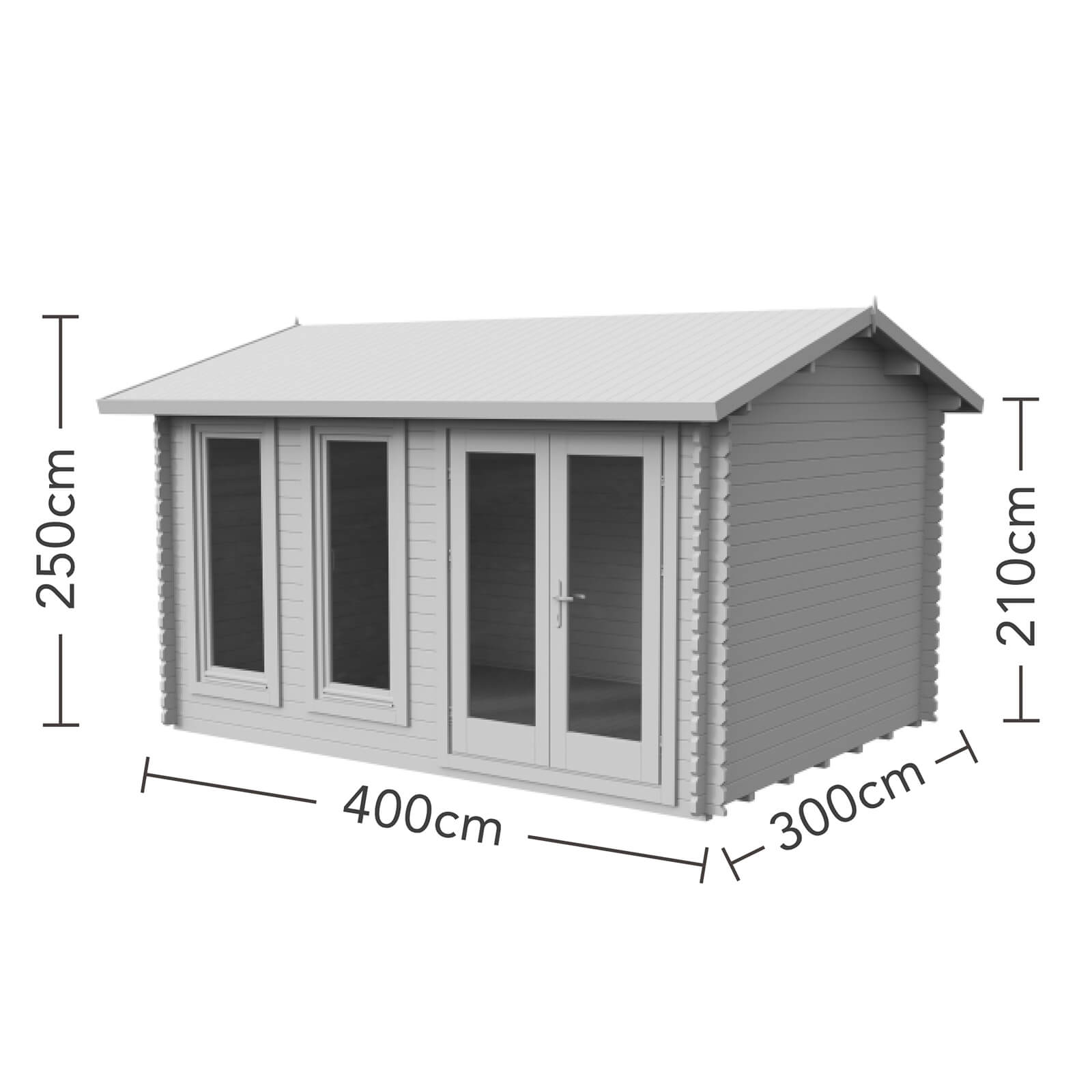 Forest Chiltern 4.0m x 3.0m Log Cabin Double Glazed 24kg Felt, Plus Underlay - Installation Included