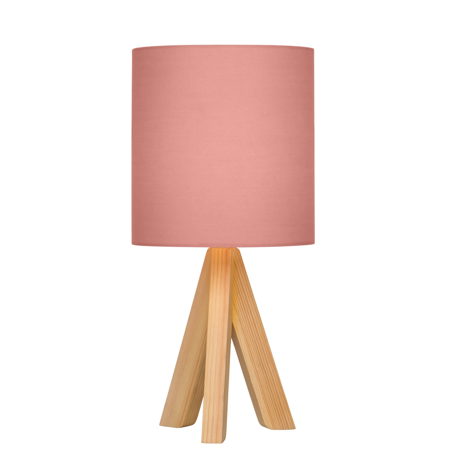 Inga Natural Tripod Table Lamp - Blush Shade