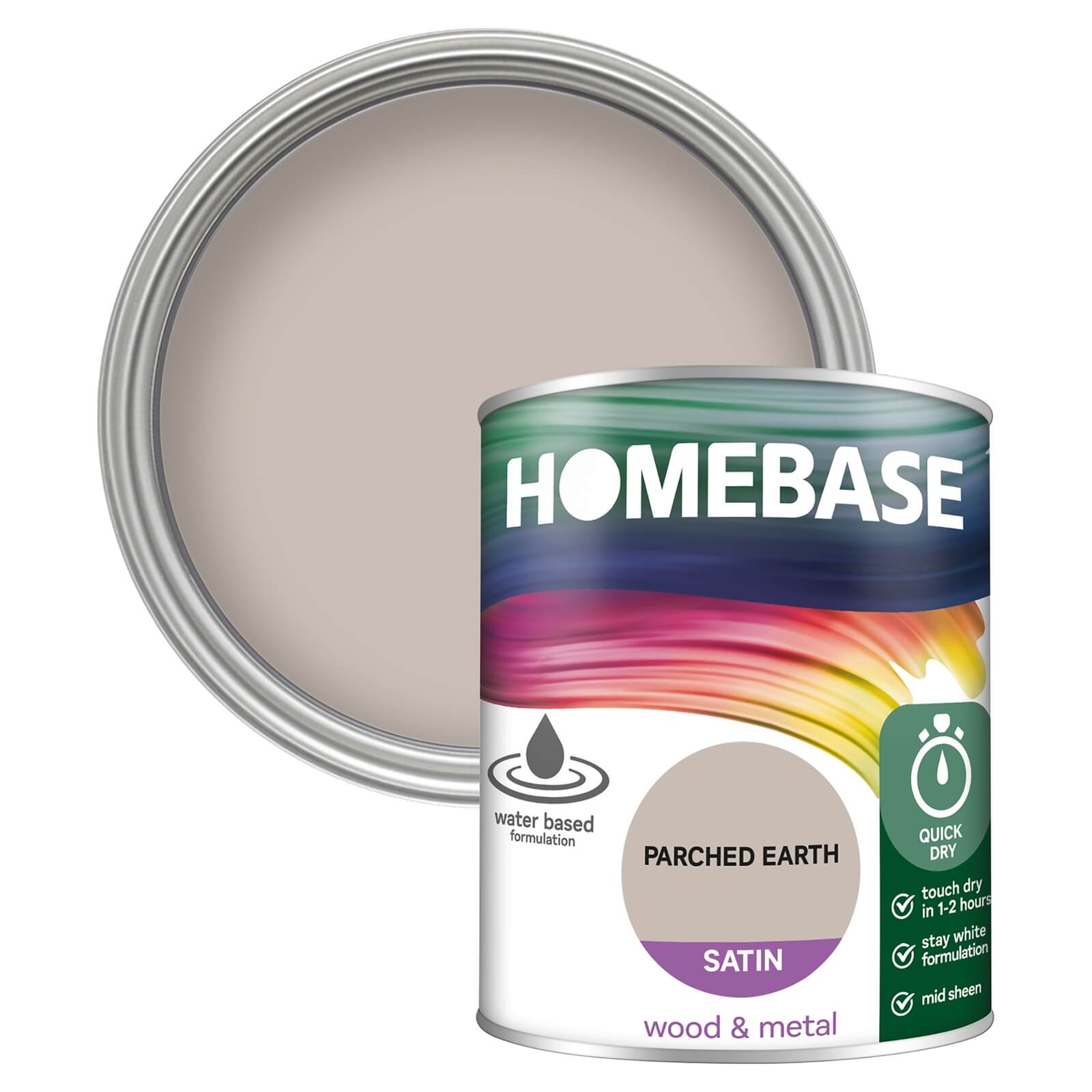 Homebase Interior Quick Dry Satin Paint Parched Earth - 750ml