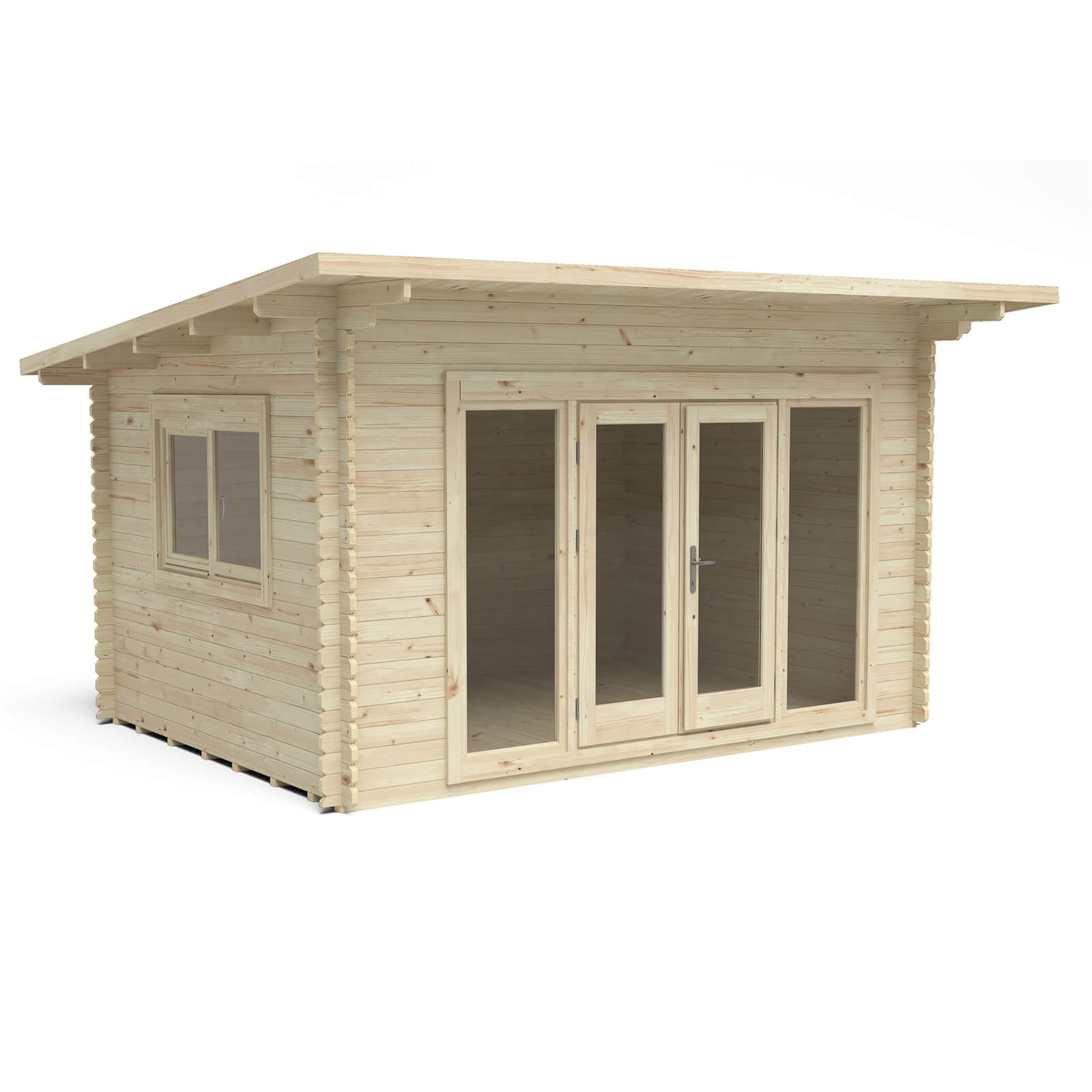 Forest Melbury 4.0m x 3.0m Log Cabin Single Glazed 24kg Polyester Felt, No Underlay - Installation Included