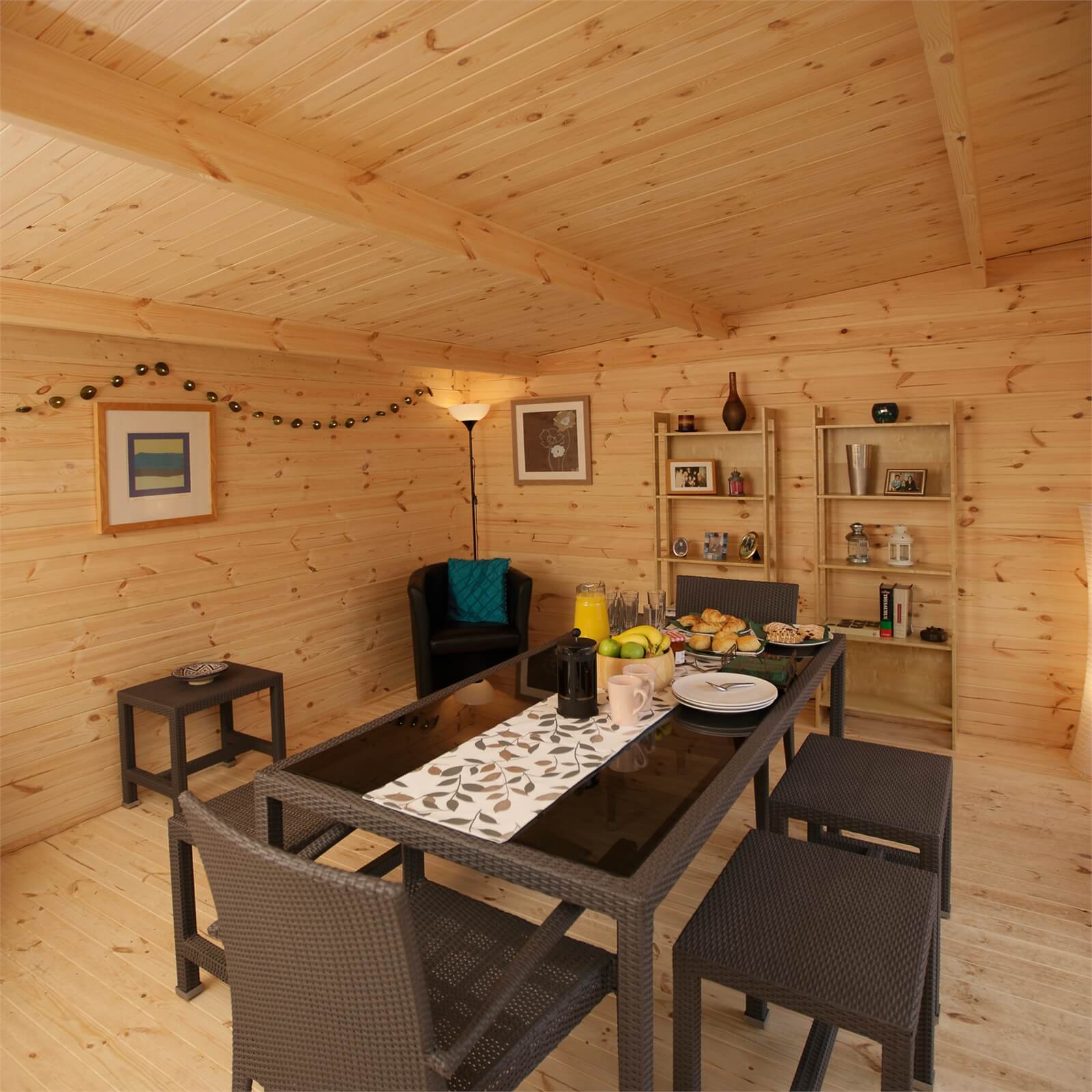 Forest Mendip 5.0m x 4.0m Log Cabin Double Glazed, 34kg Polyester Felt, Plus Underlay - Installation Included