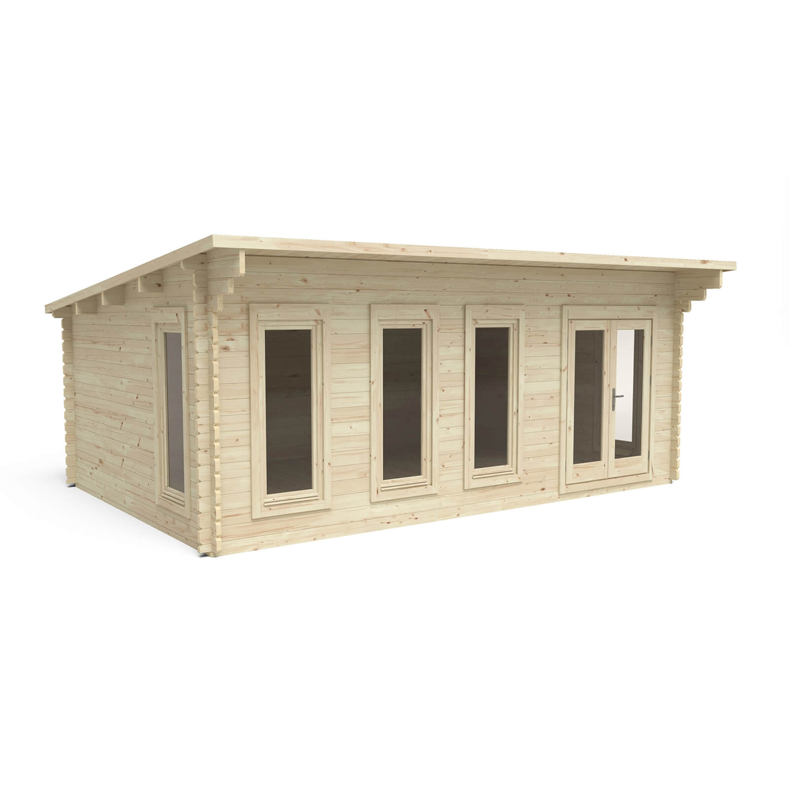 Forest Wolverley 6.0m x 4.0m Log Cabin Double Glazed 24kg Polyester Felt, Plus Underlay - Installation Included
