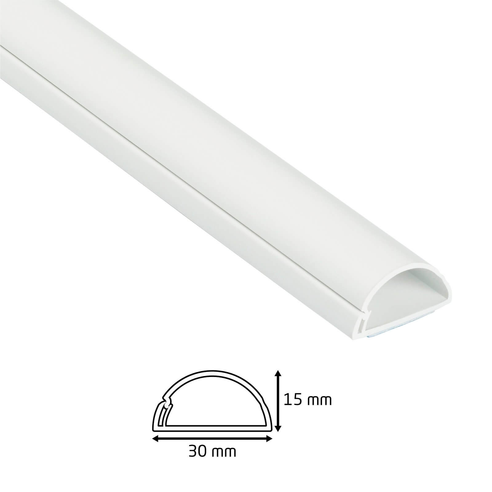 D-Line Mini Decorative Self Adhesive Trunking Multipack 3 x 30mm x 15mm x 1-meter Lengths & Accessories - White