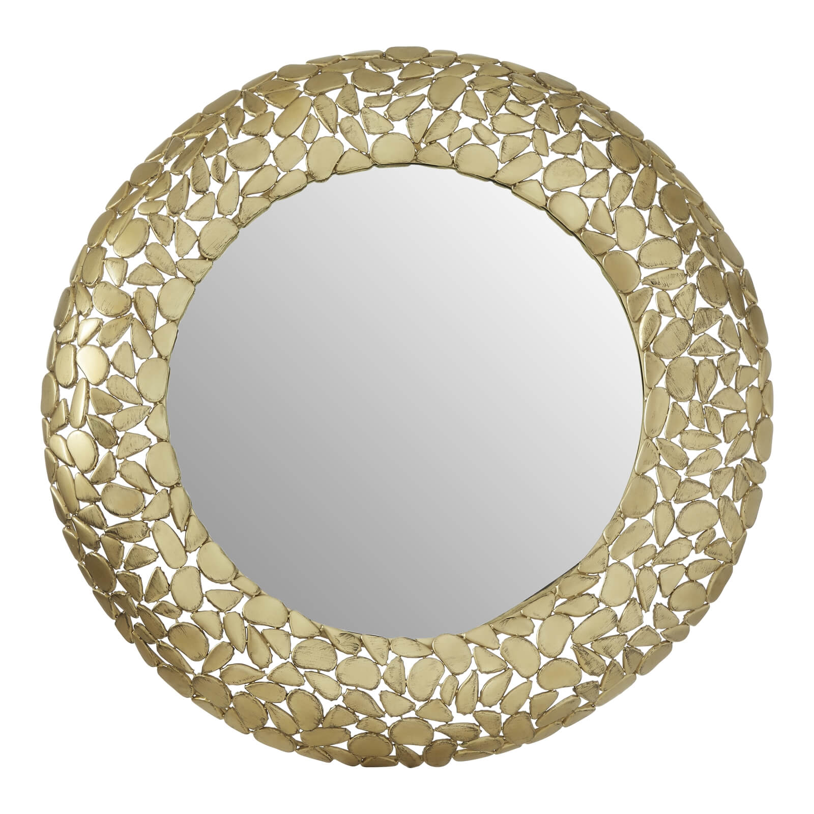 Temple Pebble Effect Round Wall Mirror