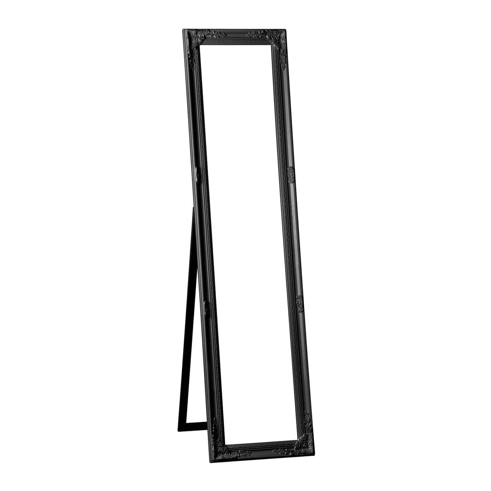 Chic Vintage Floor Standing Mirror - Black
