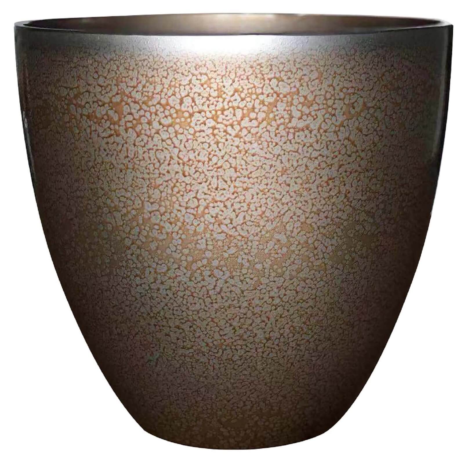 Metallic Glazed Copper Egg Pot - 33cm