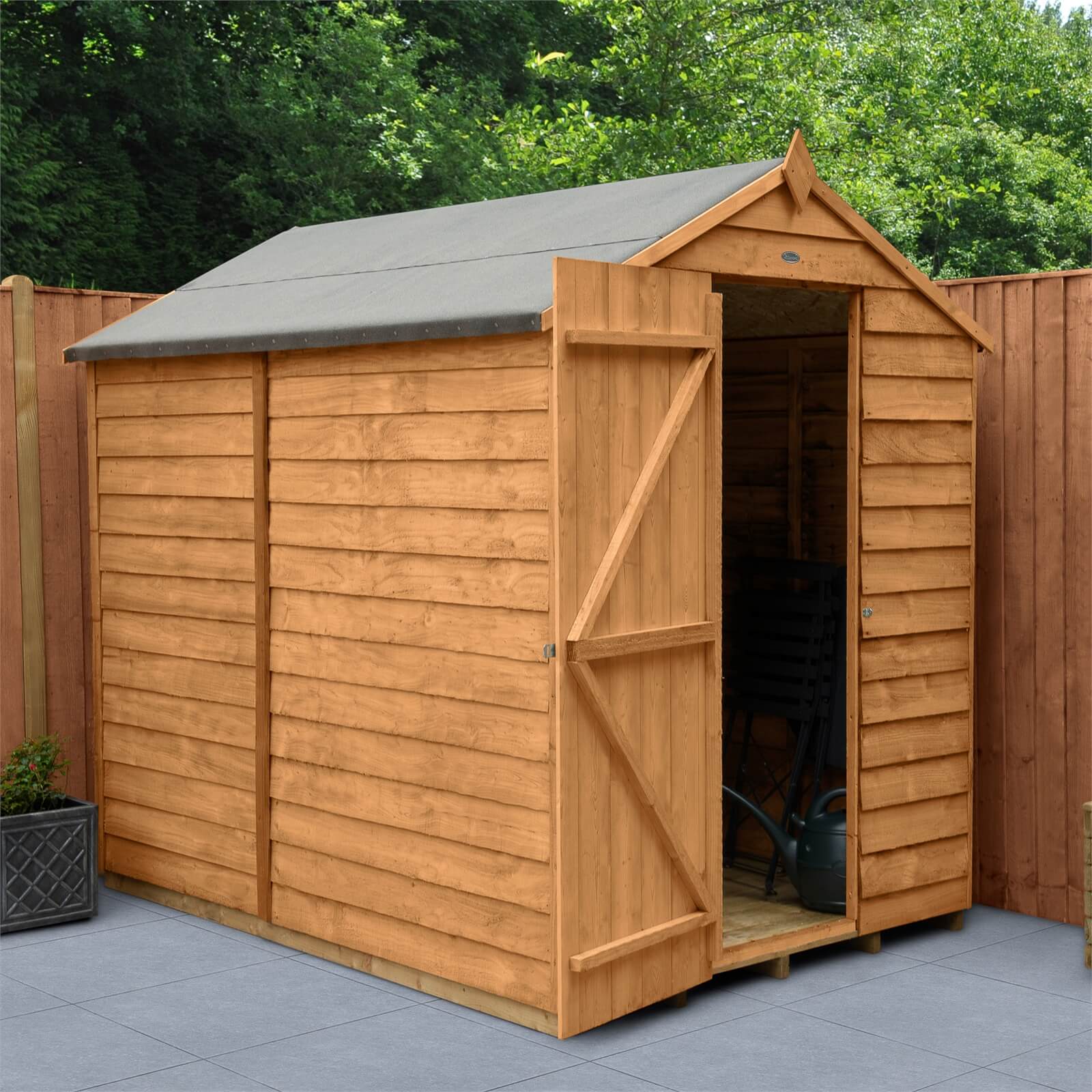 7x5ft Forest Overlap Dip Treated Apex Shed - No Window- incl. Installation